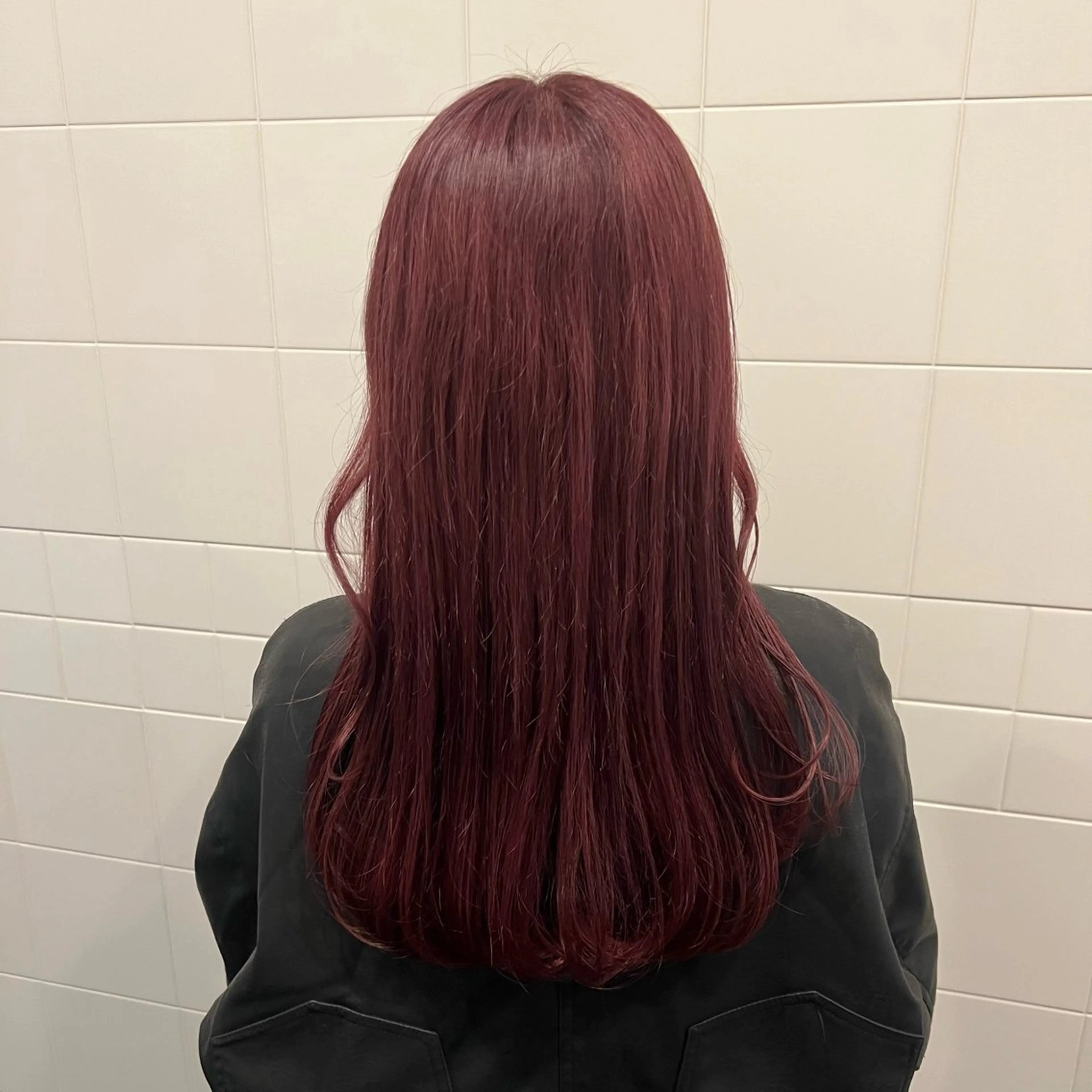 セミロング カラー ピンクカラー honen RUKAのヘアスタイル