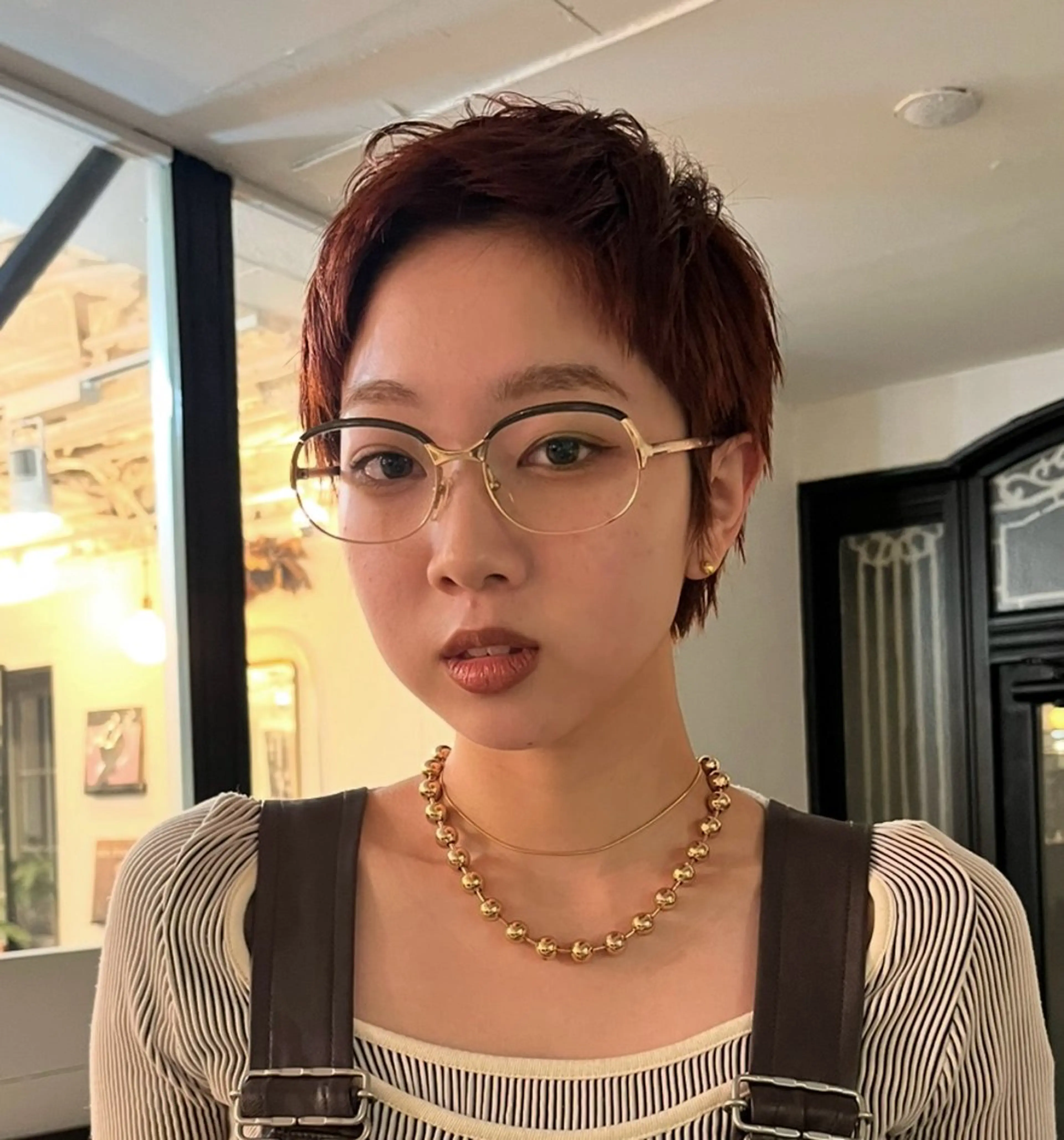 ショート カラー カット ヘアカラー トリートメント レイヤー/ベージュ mikuのヘアスタイル