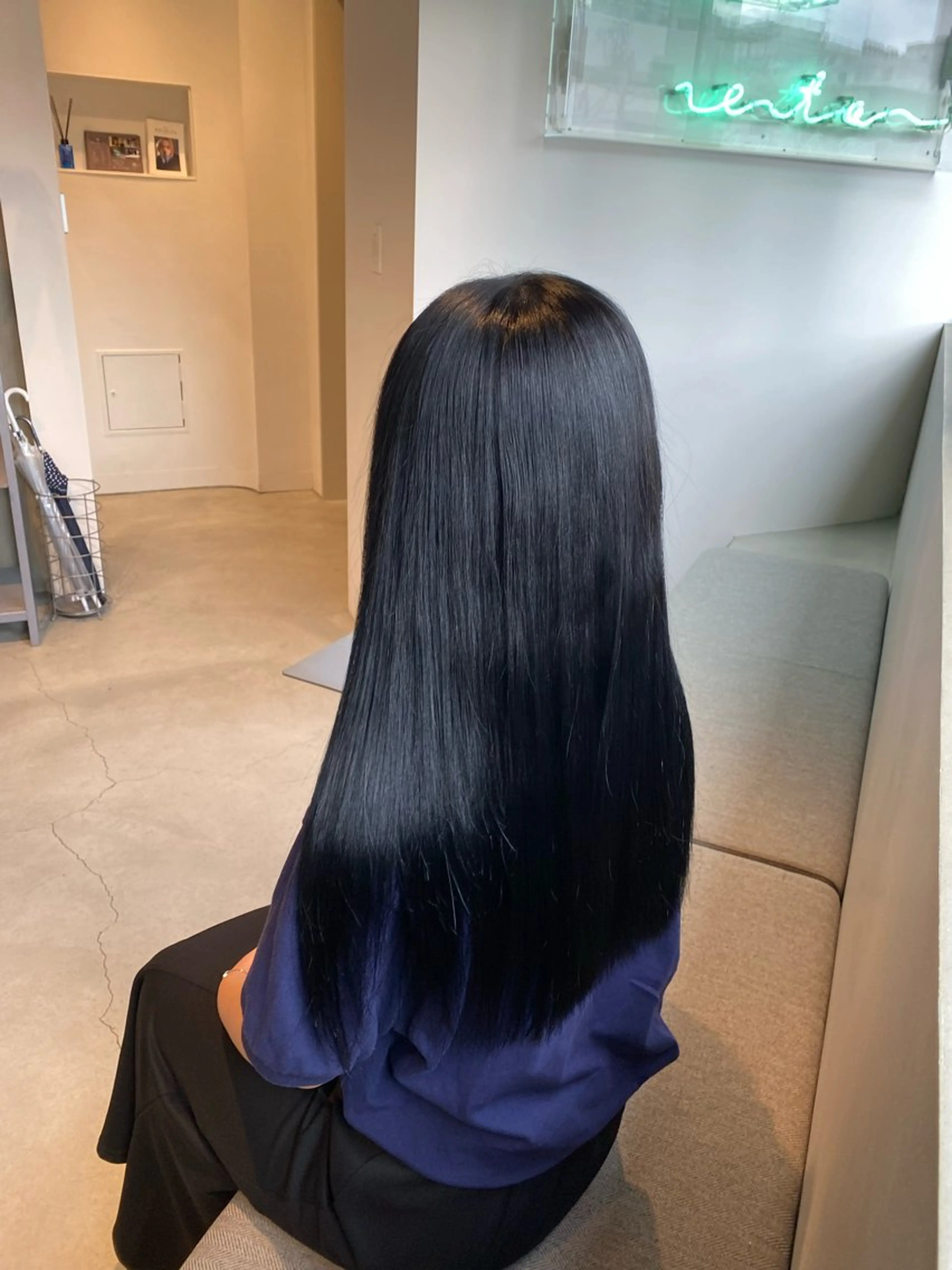 ロング カラー 黒髪 ブルーカラー ブルーブラック ロカリタ 河原町三条所属・中瀬愛梨 /ロカリタ/三条のヘアスタイル