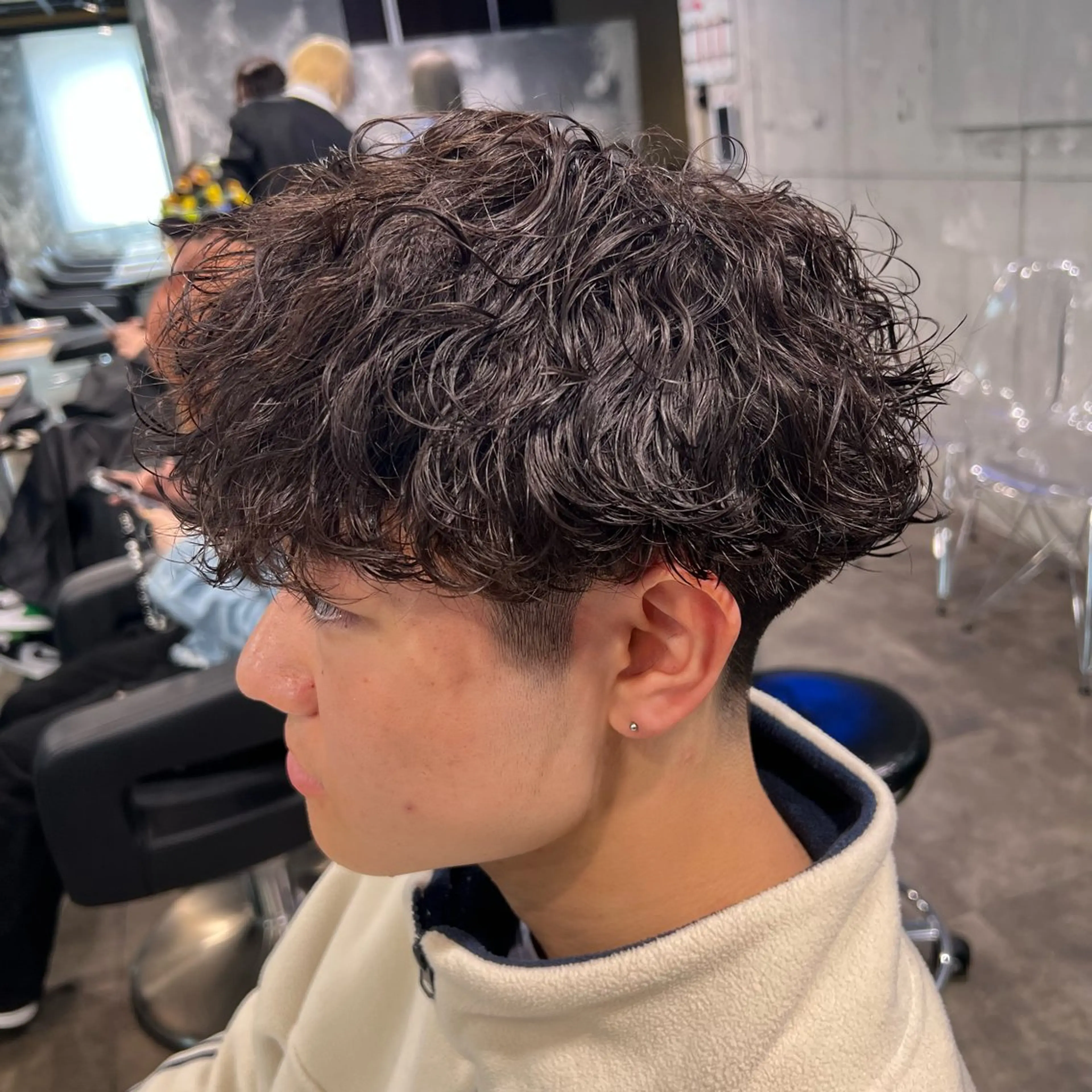 ショート カラー パーマ ヘアアレンジ メンズ キッズ アップバング センターパート メンズハイライト マッシュ メンズパーマ 🔷横浜1のパーマ 職人🔷将太郎のヘアスタイル