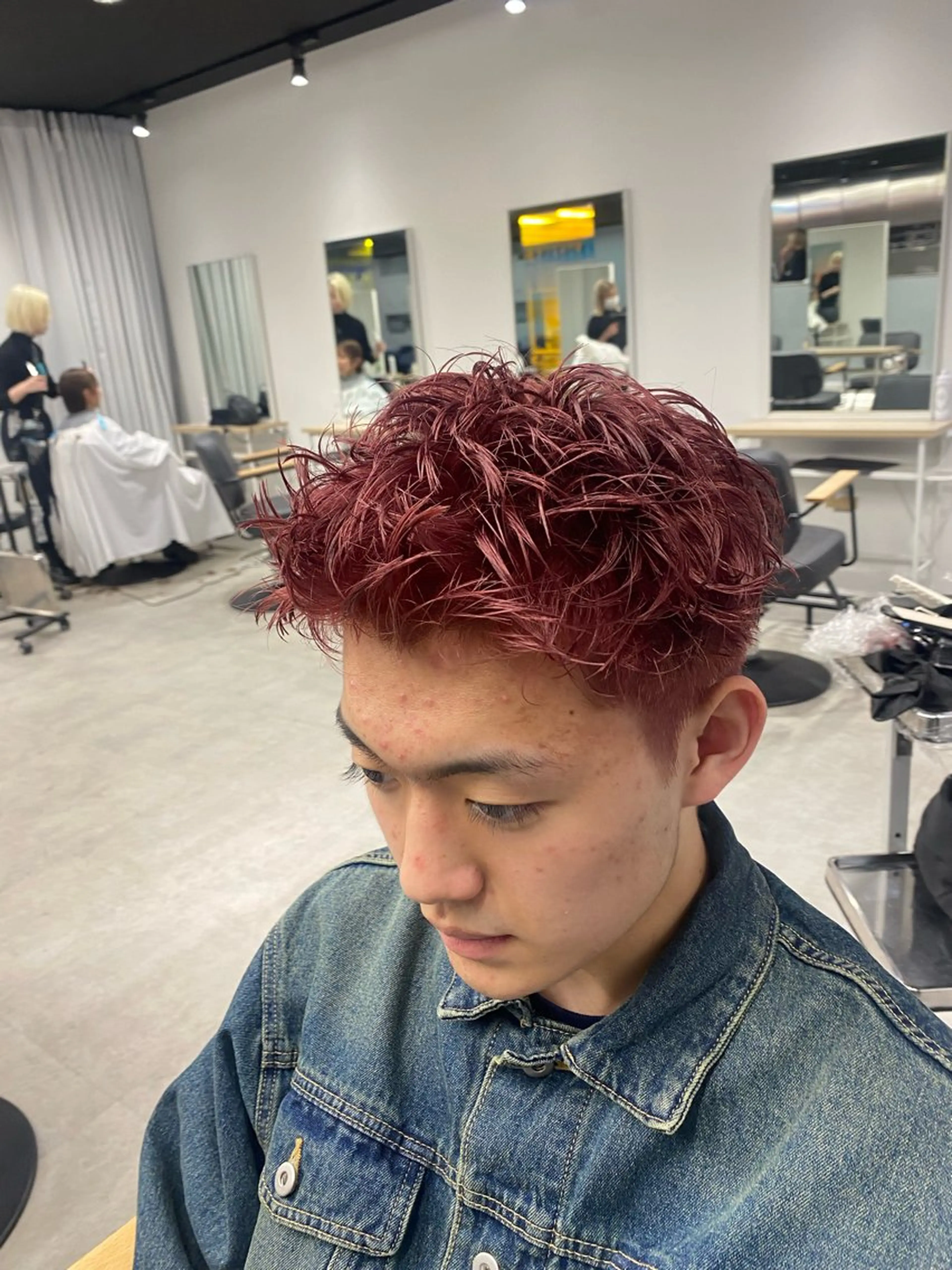 ショート カラー メンズ カット ヘアカラー シャドウパーマ/ ルーズパーマ/メンズのヘアスタイル