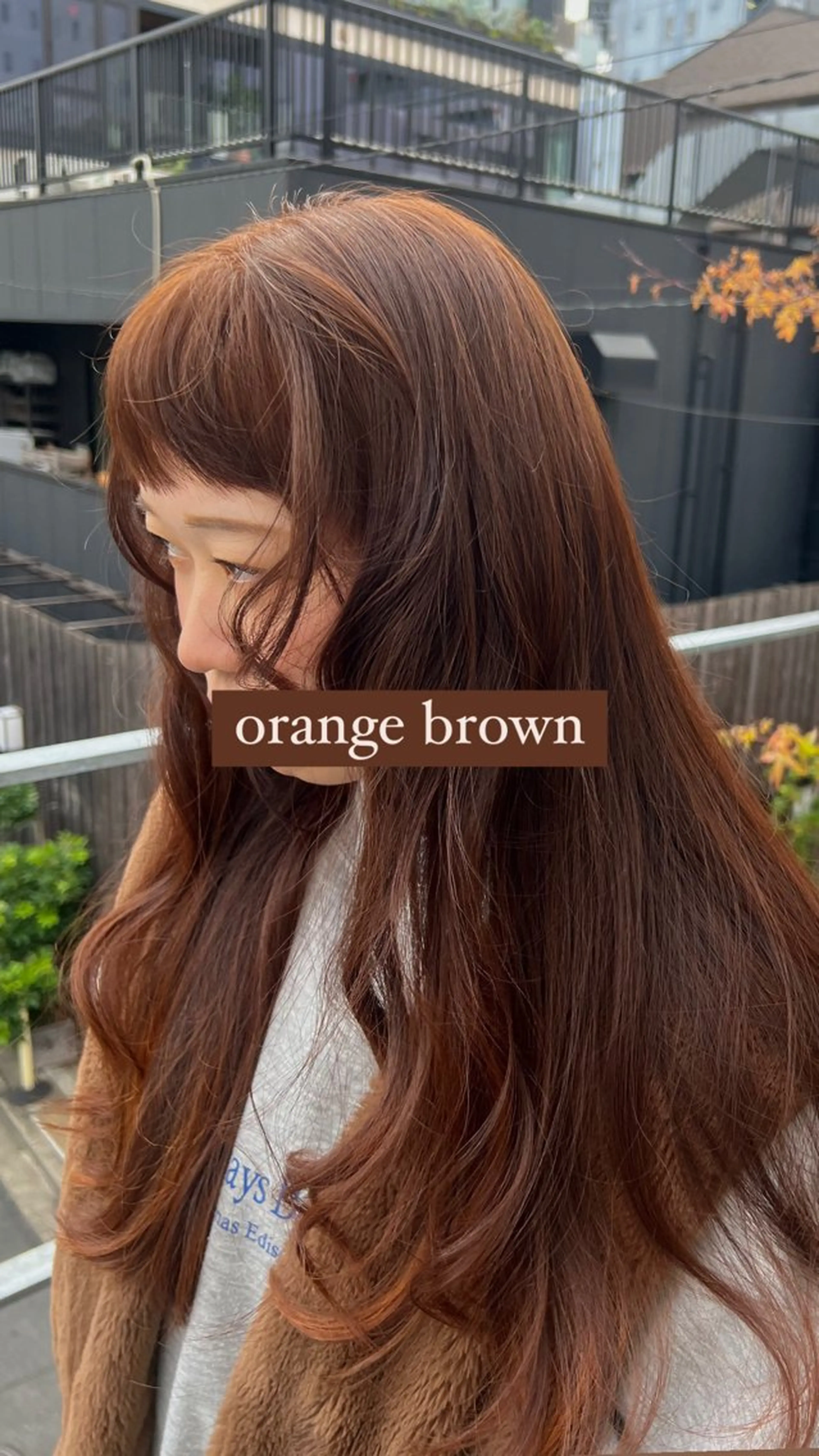 セミロング カラー ブラウンカラー オレンジ オレンジブラウン ヘアカラー トリートメント sakoda shunkiのヘアスタイル