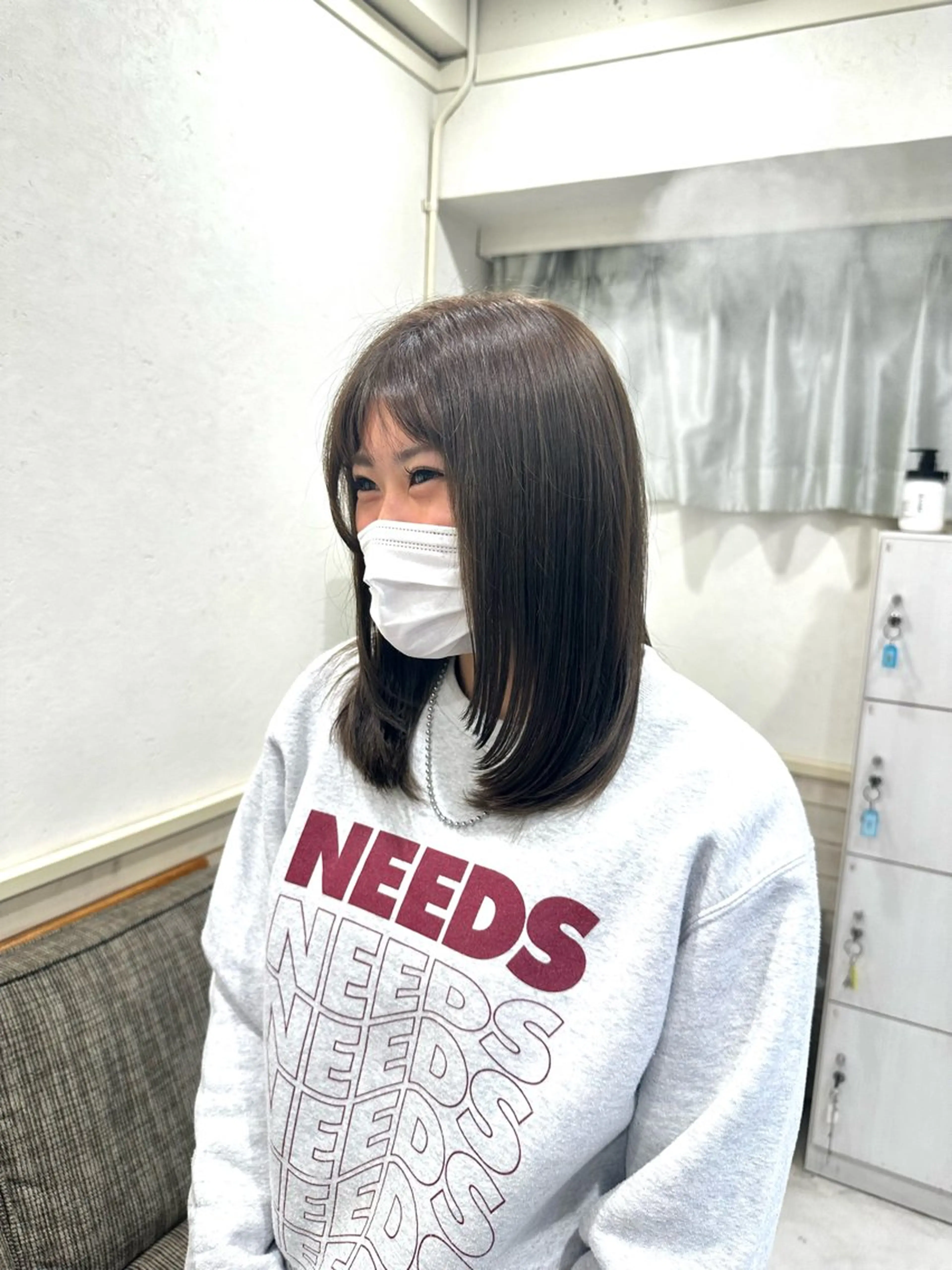 ミディアム カラー カット ヘアカラー 岡本 葵のヘアスタイル