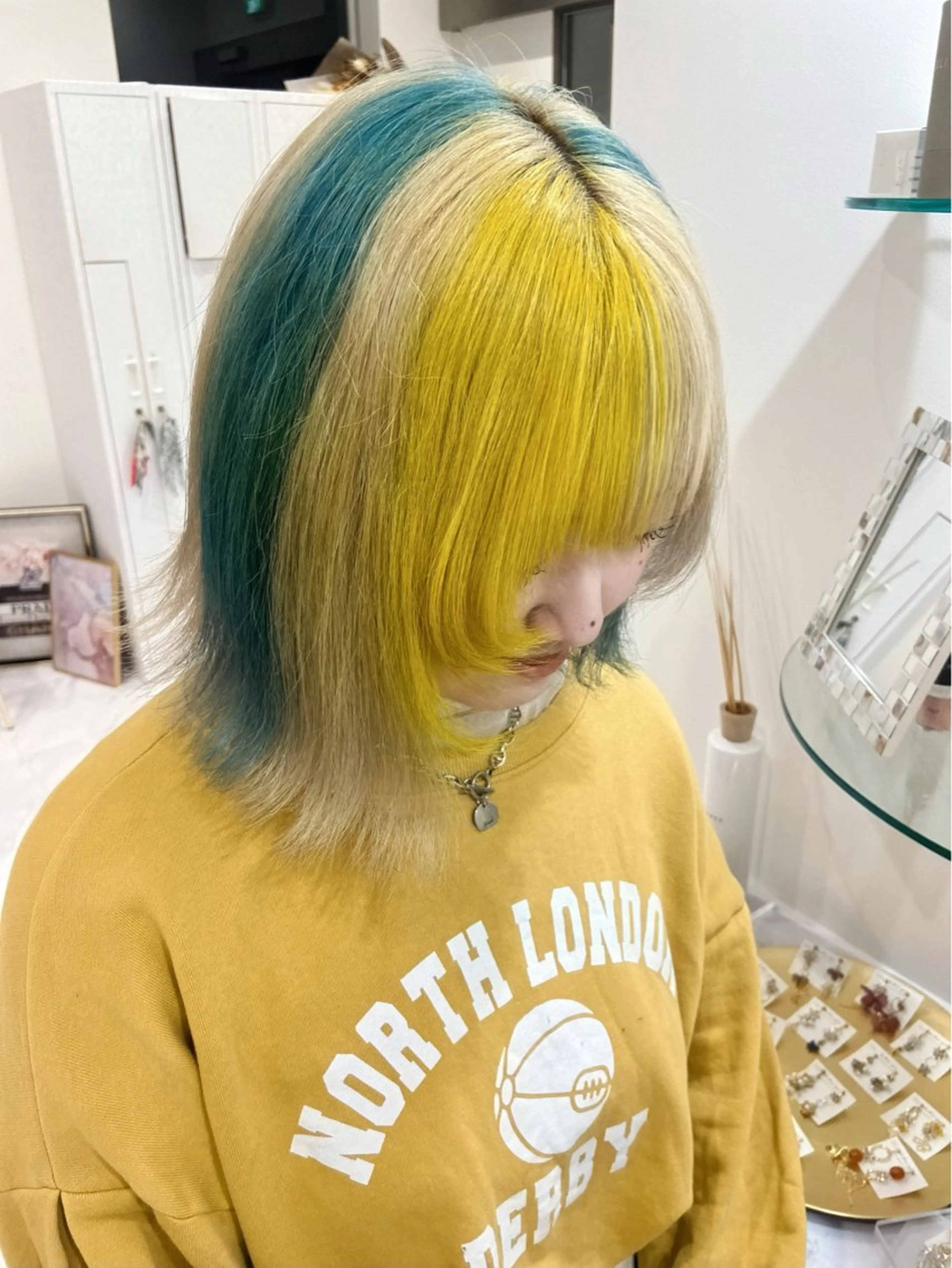 ショート カラー デザインカラー ボブ カット ヘアカラー 名駅/ハイトーン /Y2k/YUNAのヘアスタイル