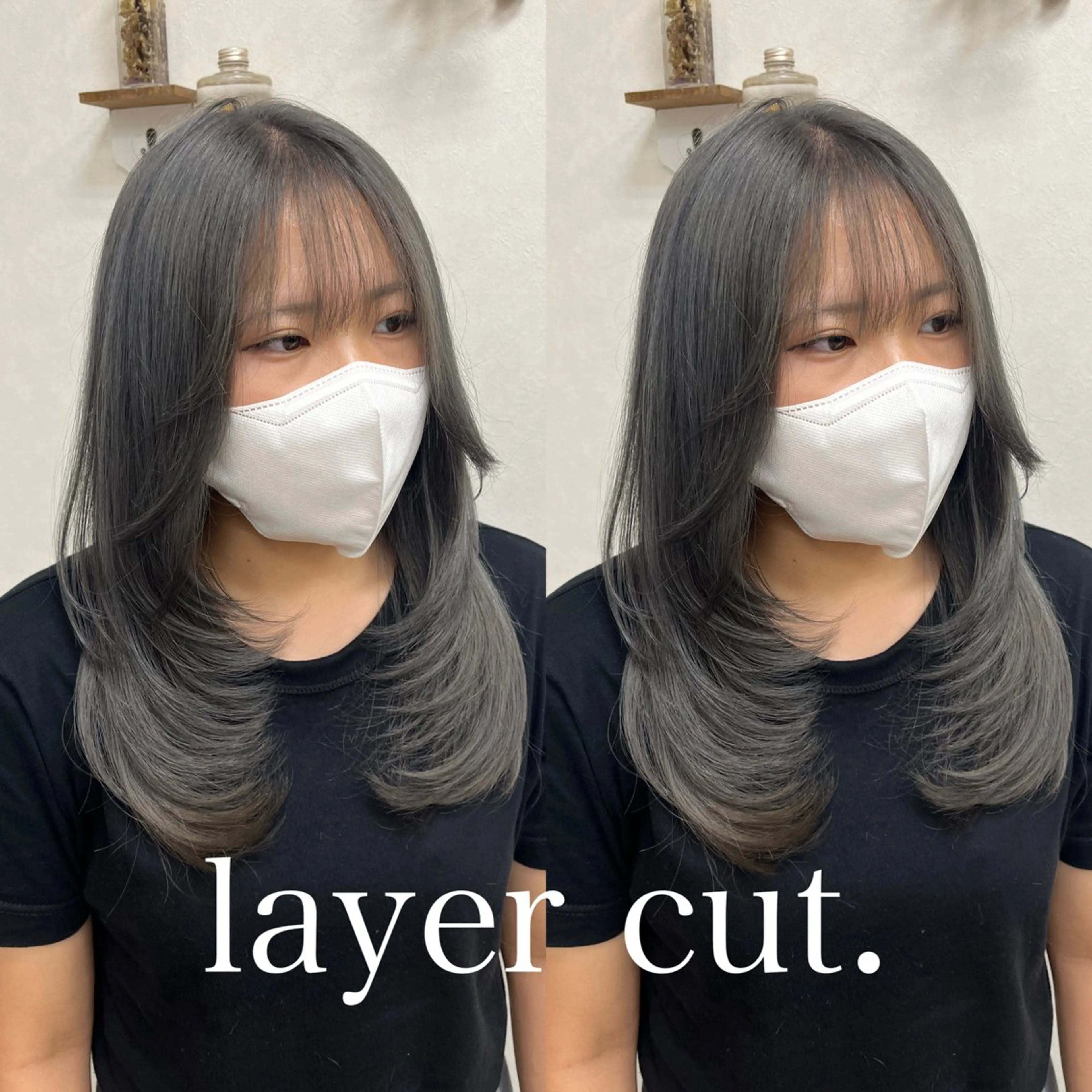 セミロング レイヤーカット ヘアカラー トリートメント Ring  by Moremuu所属・issy/ハイライト ハイトーン／レイヤーのヘアスタイル