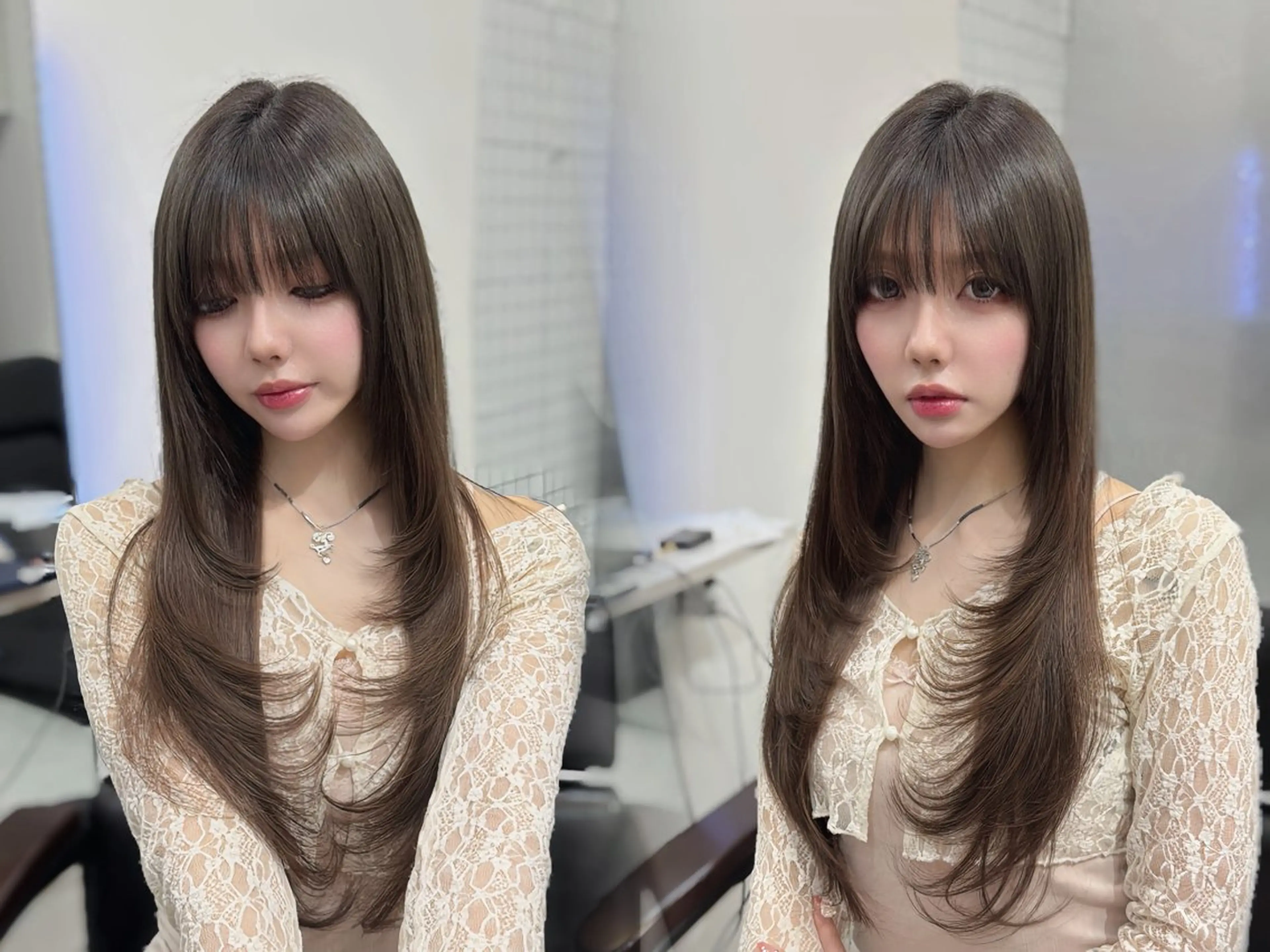 ロング シールエクステ エクステ レイヤーカット カット エクステ LOMKH所属・エクステ/縮毛矯正 レイヤー/タツヤのヘアスタイル