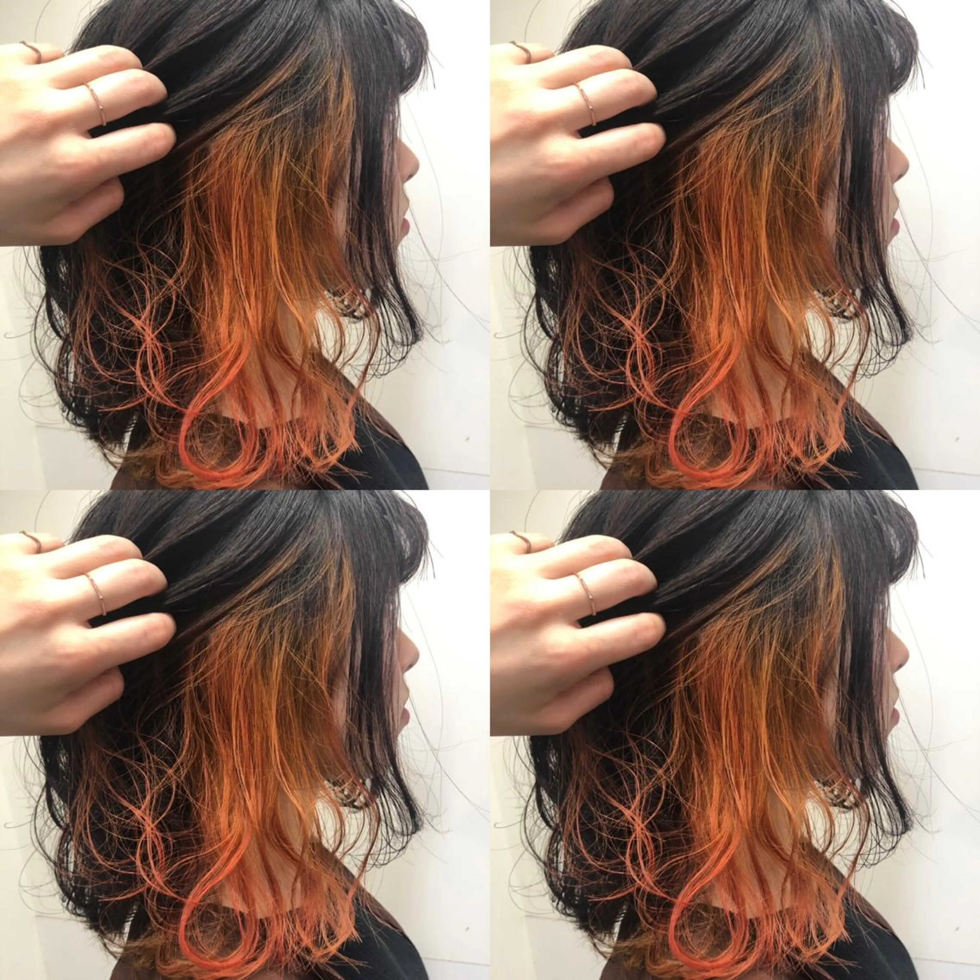 ショート カラー インナーカラー オレンジ ブリーチ👩‍🦳/ ‪✂︎MANAMIのヘアスタイル