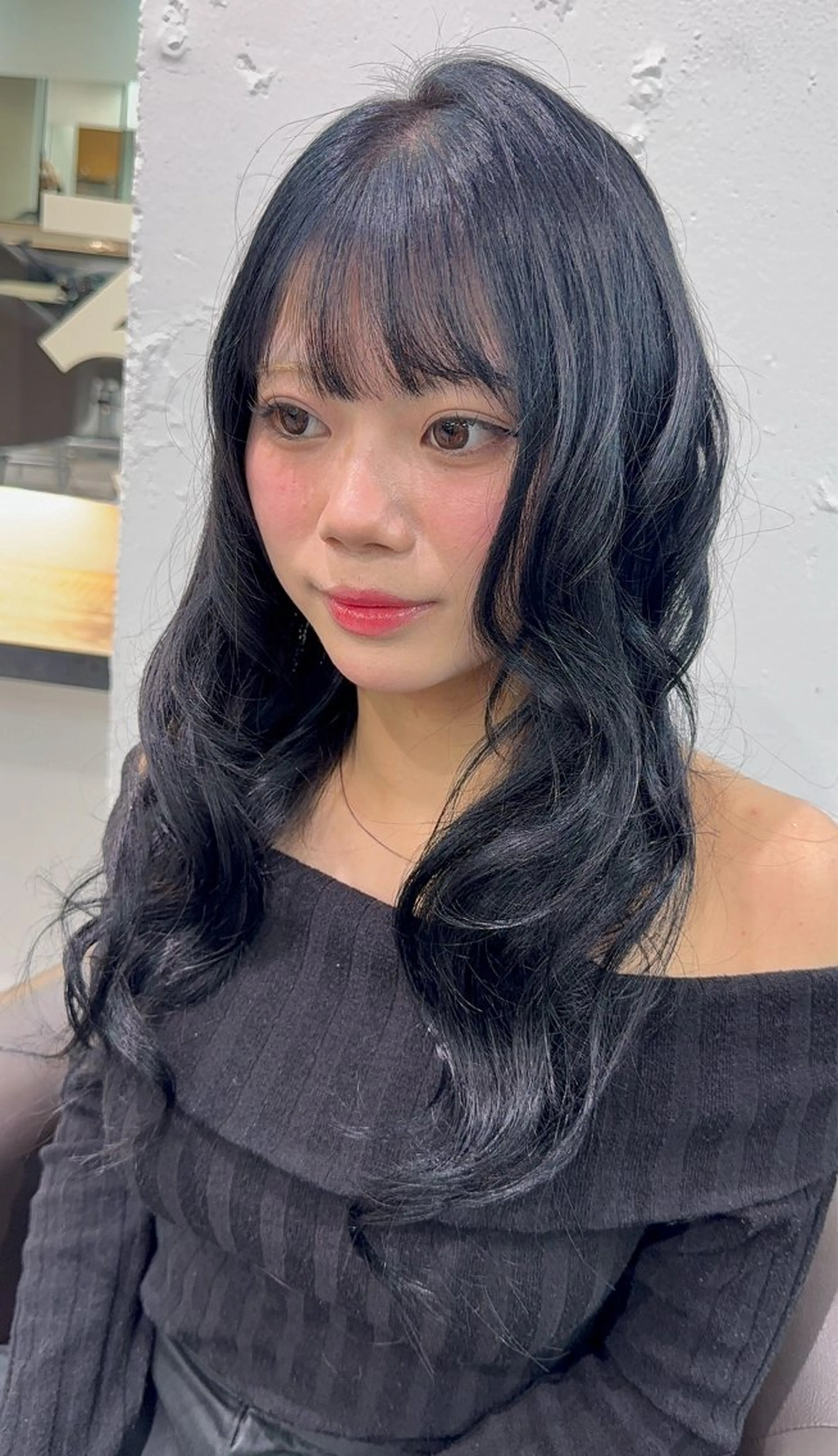 ロング カラー 黒髪 ブルーカラー ブルーブラック ヘアカラー Beleza Shibuya所属・ハイトーン美容師 🤍のあ🤍のヘアスタイル