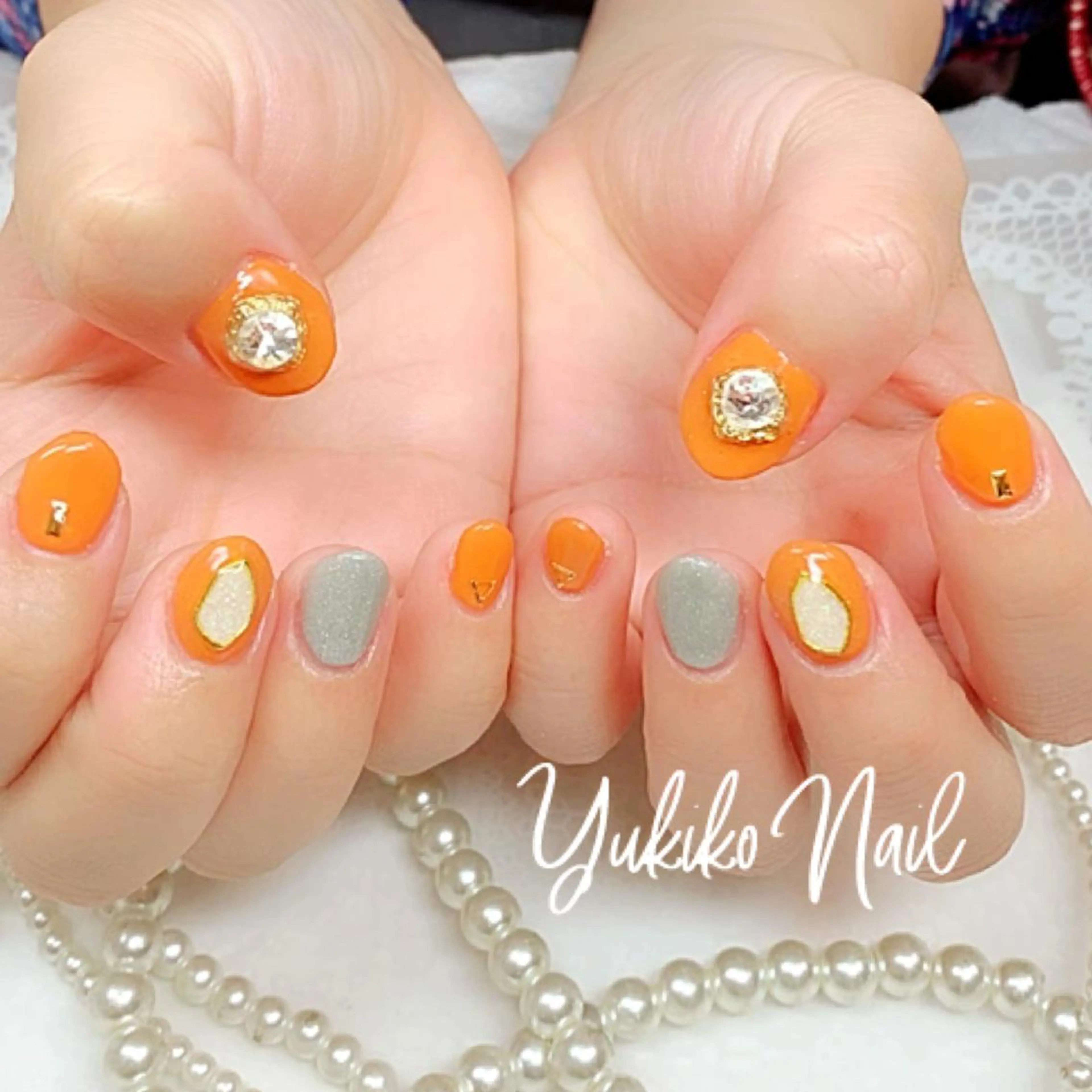 ネイル オレンジ ユキコ ネイルのネイルデザイン