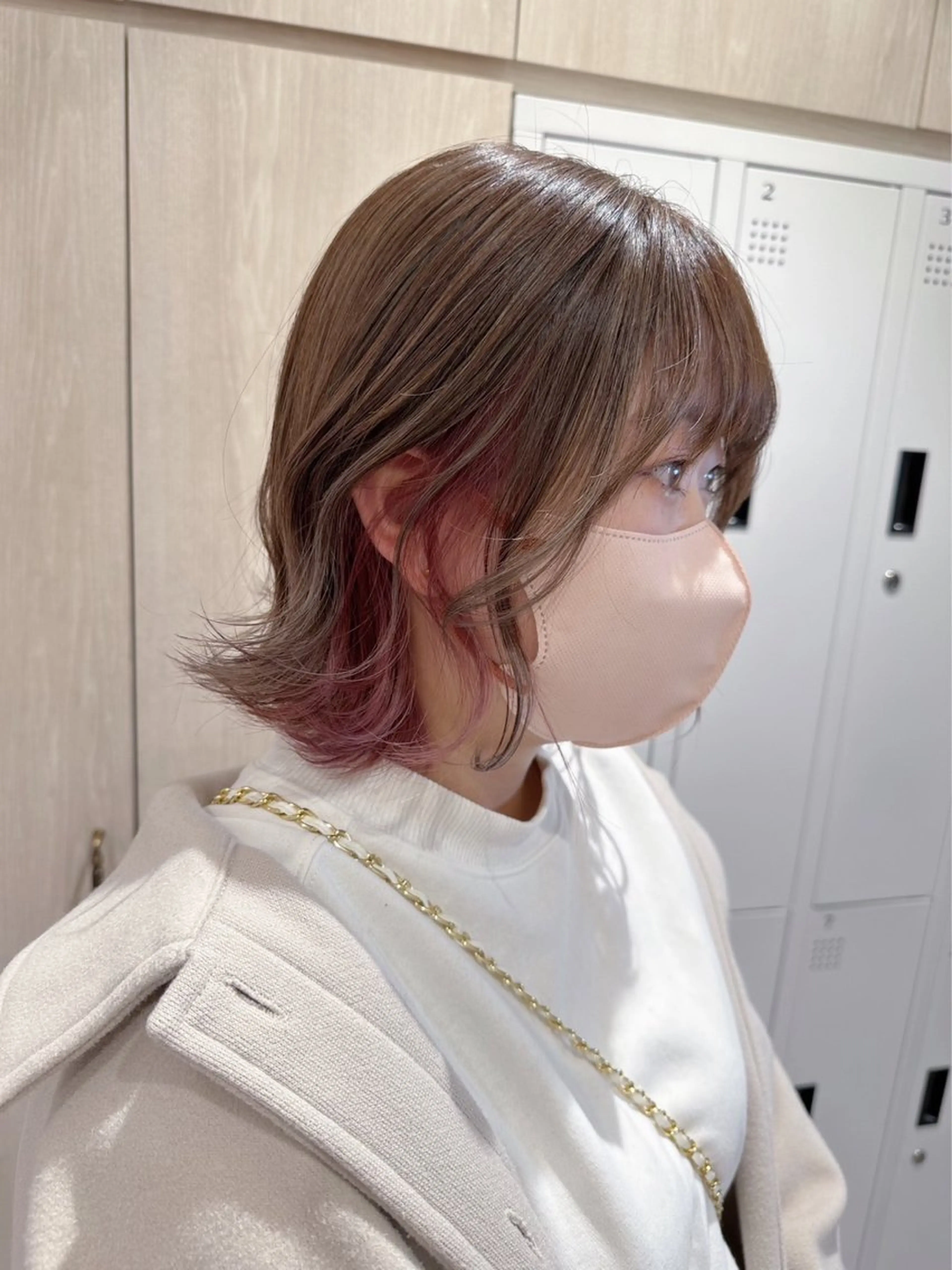 ミディアム カラー NaVIユウジ ブリーチカラーのヘアスタイル