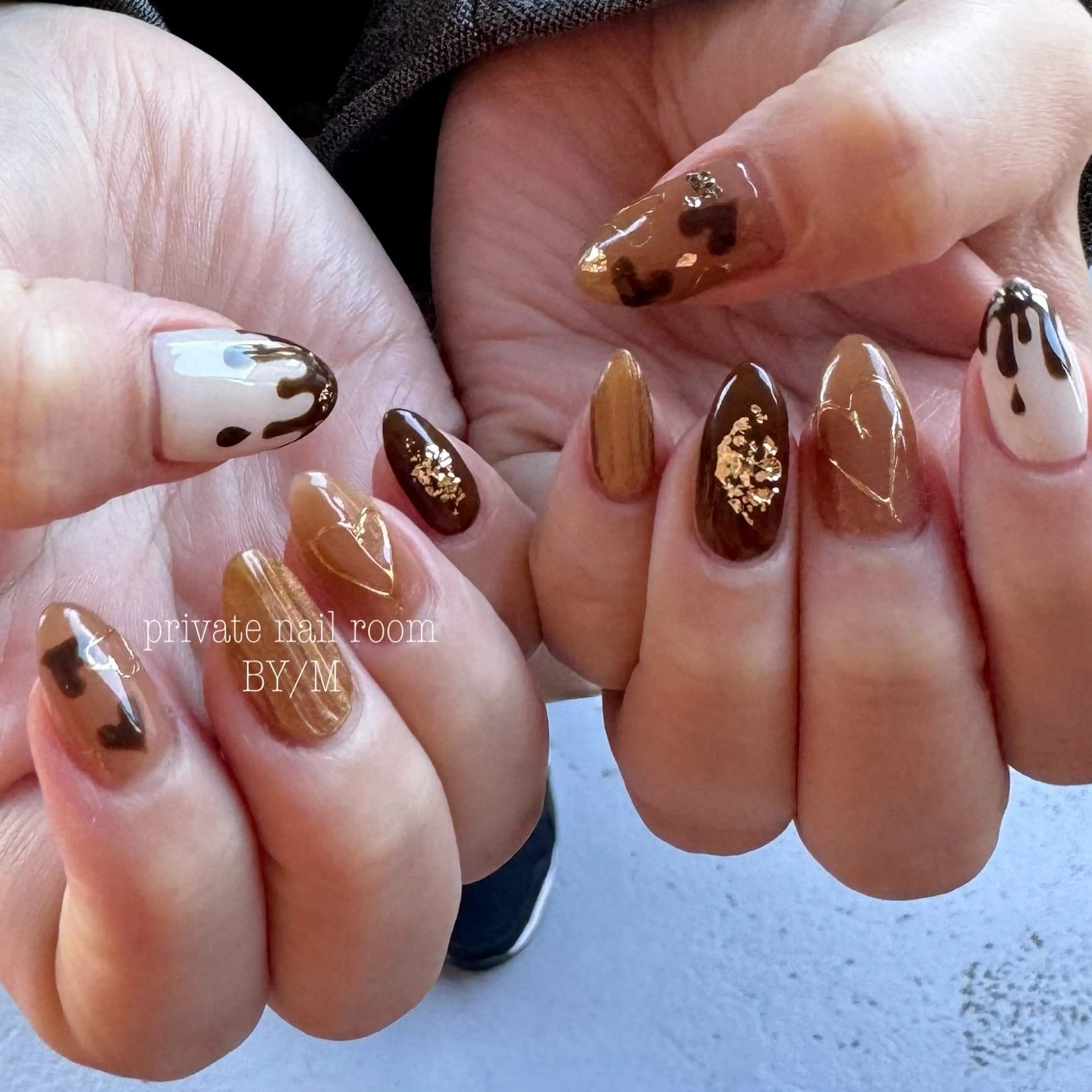 ネイル ハート 持ち込み バレンタイン ハンドネイル BY / Mのネイルデザイン