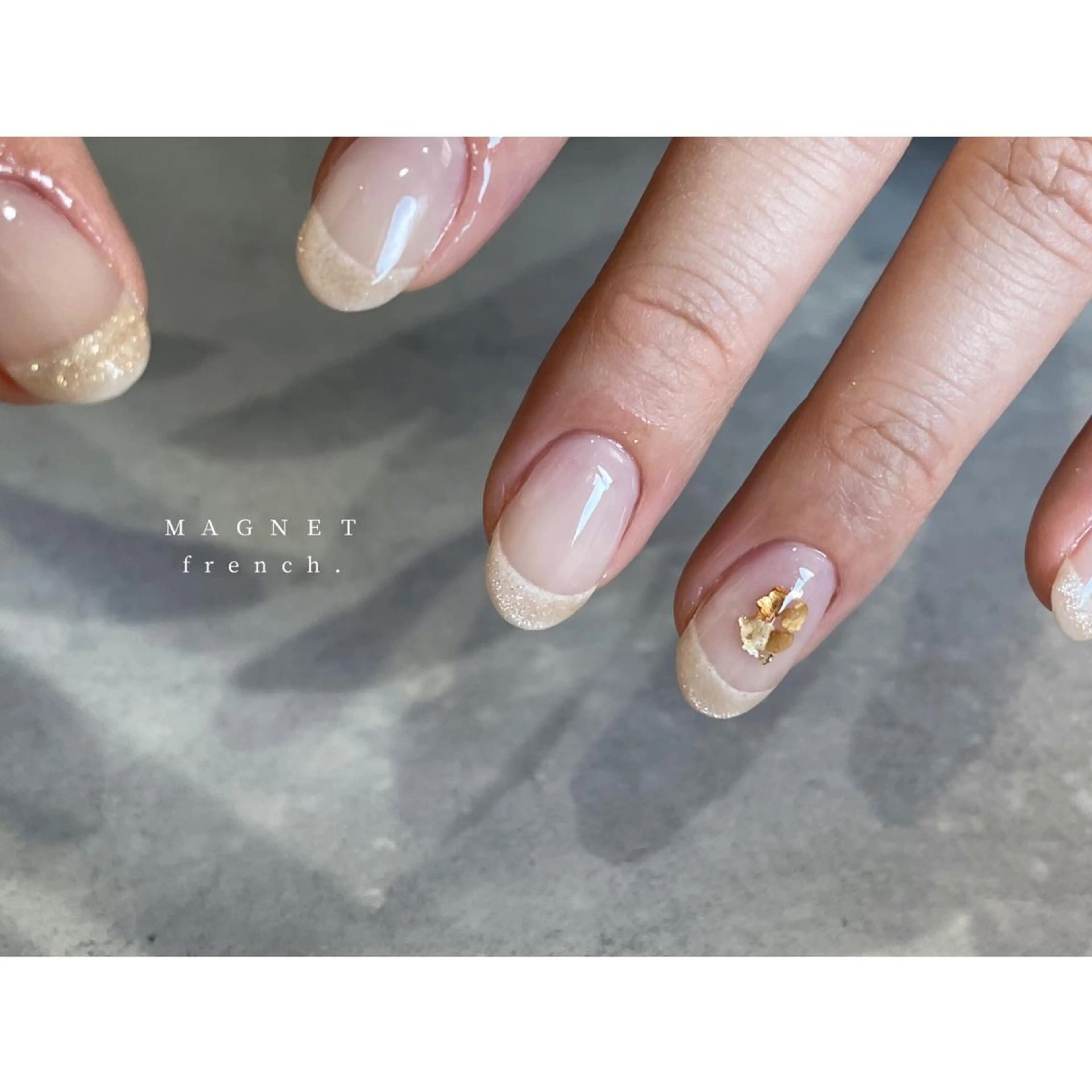 ネイル アートネイル フレンチネイル マグネットネイル マグネットフレンチ ミラーネイル ハンドネイル lacier nailのネイルデザイン