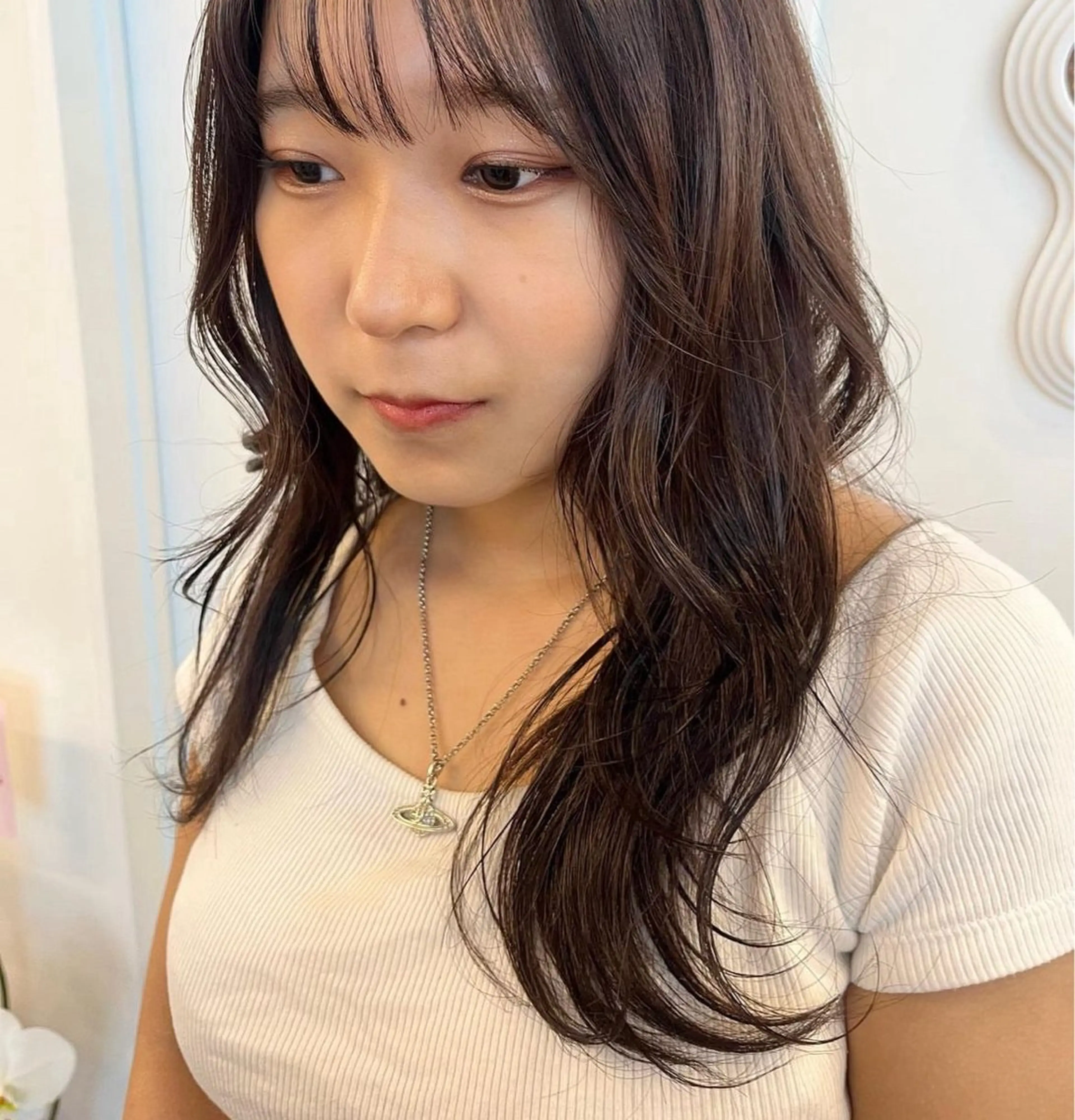 セミロング カラー カット ヘアカラー トリートメント tomu/天神大名/ 透明感カラー🐴のヘアスタイル