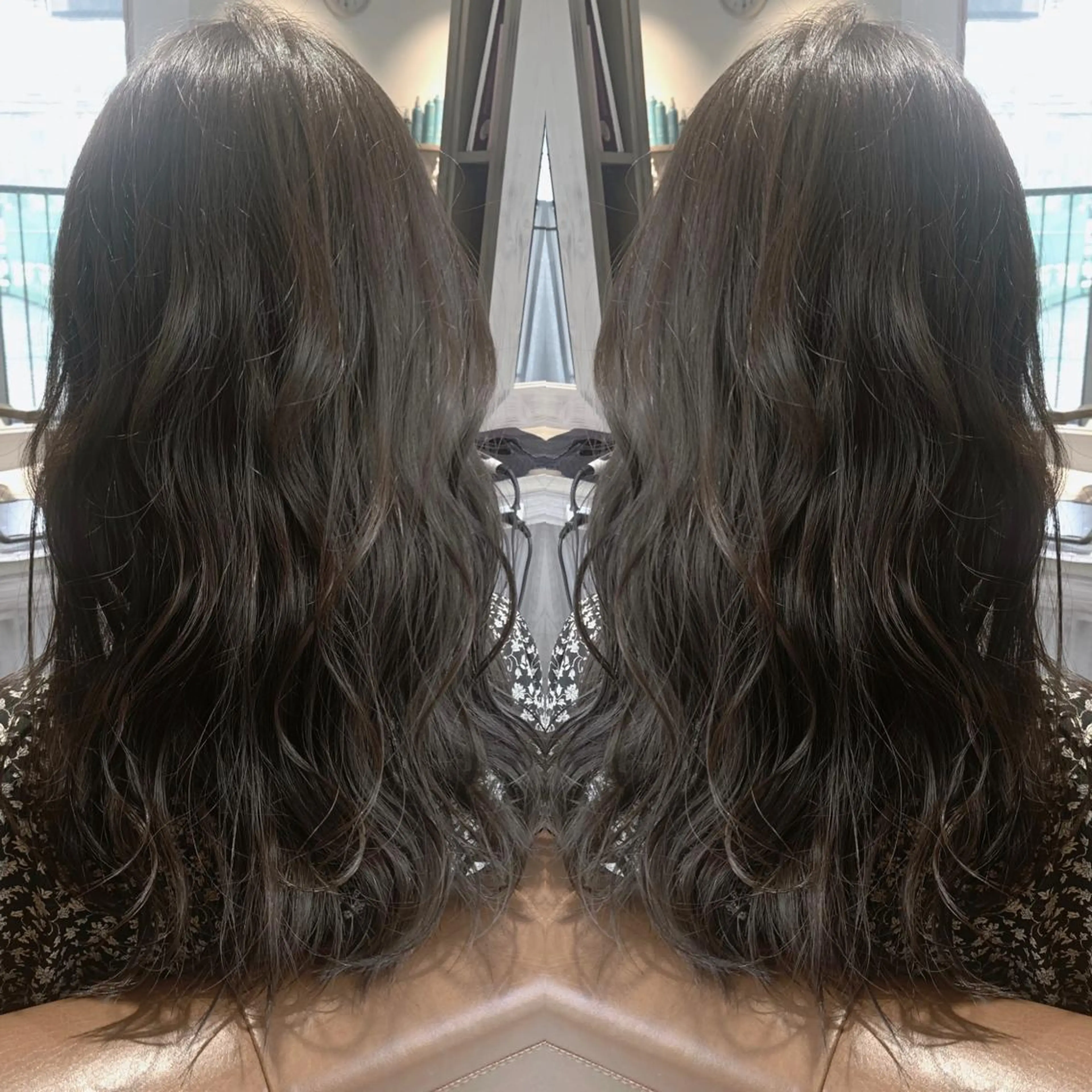 ロング カラー ブラウンカラー イルミナカラー オリーブブラウン 韓国🇰🇷 ✂︎hair 内田愛のヘアスタイル