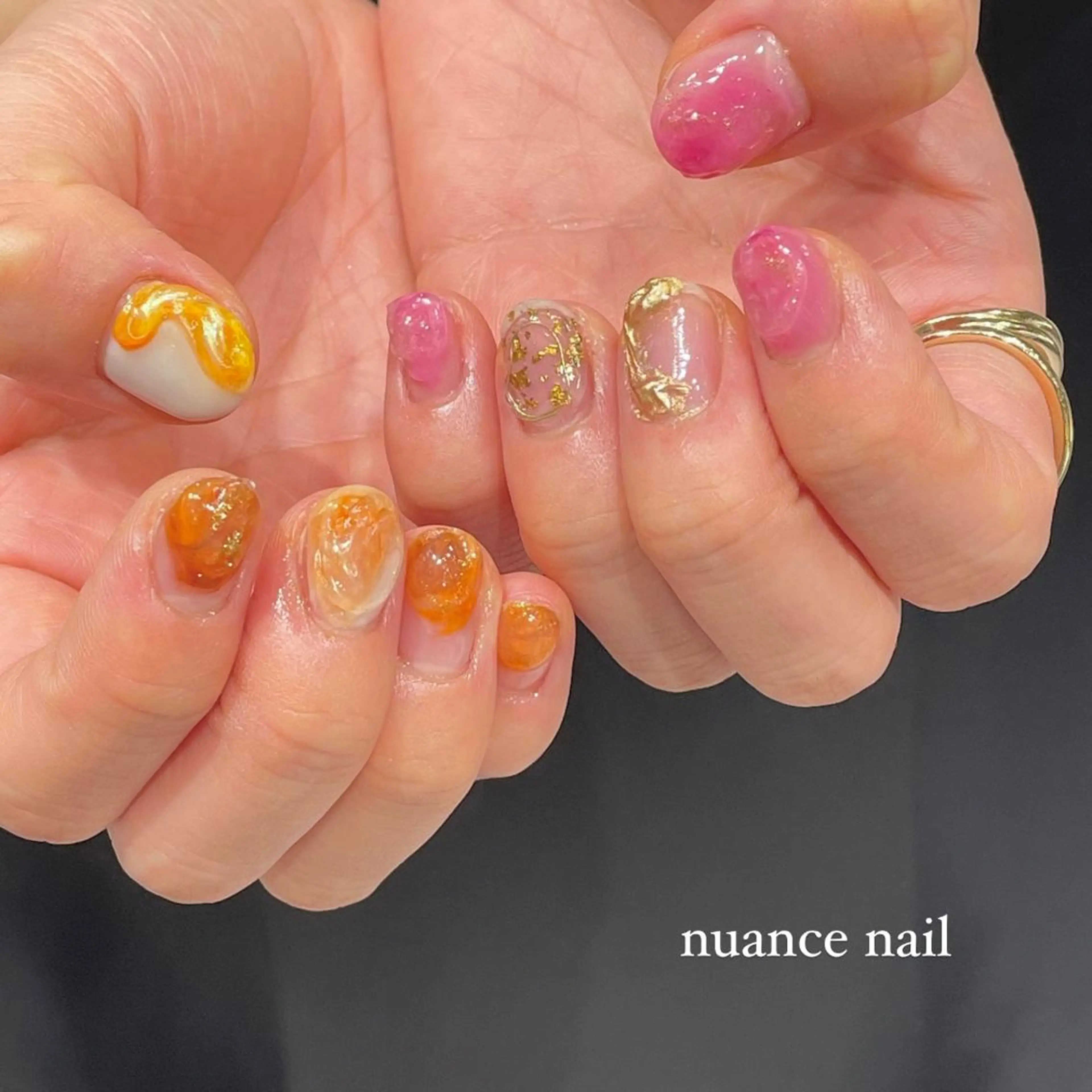 ネイル ハンドネイル 淡色ネイル 🎀moeのネイルデザイン