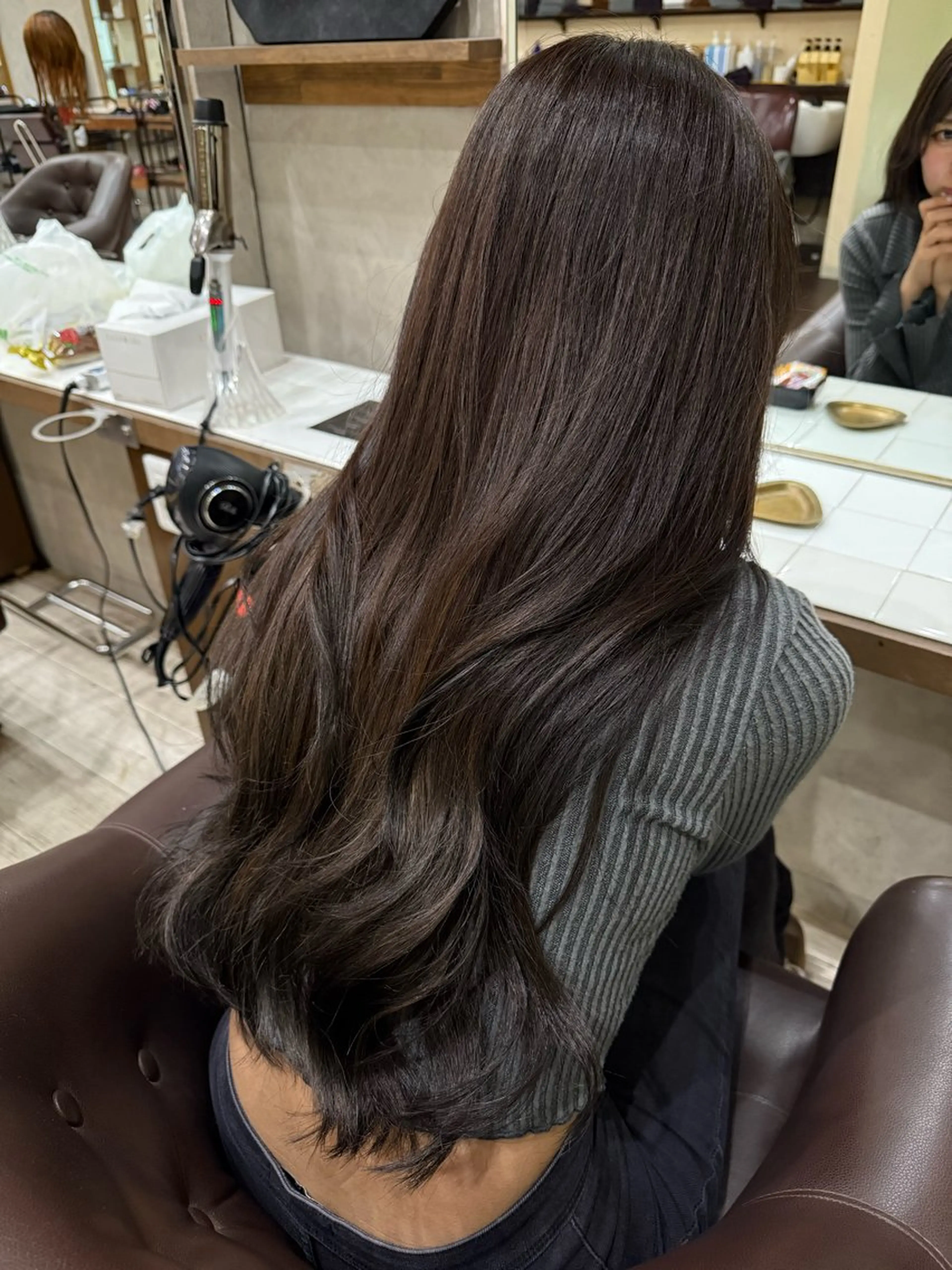 ロング カラー ブラウンカラー ヘアカラー トリートメント kanna☮️ nico.大阪心斎橋のヘアスタイル