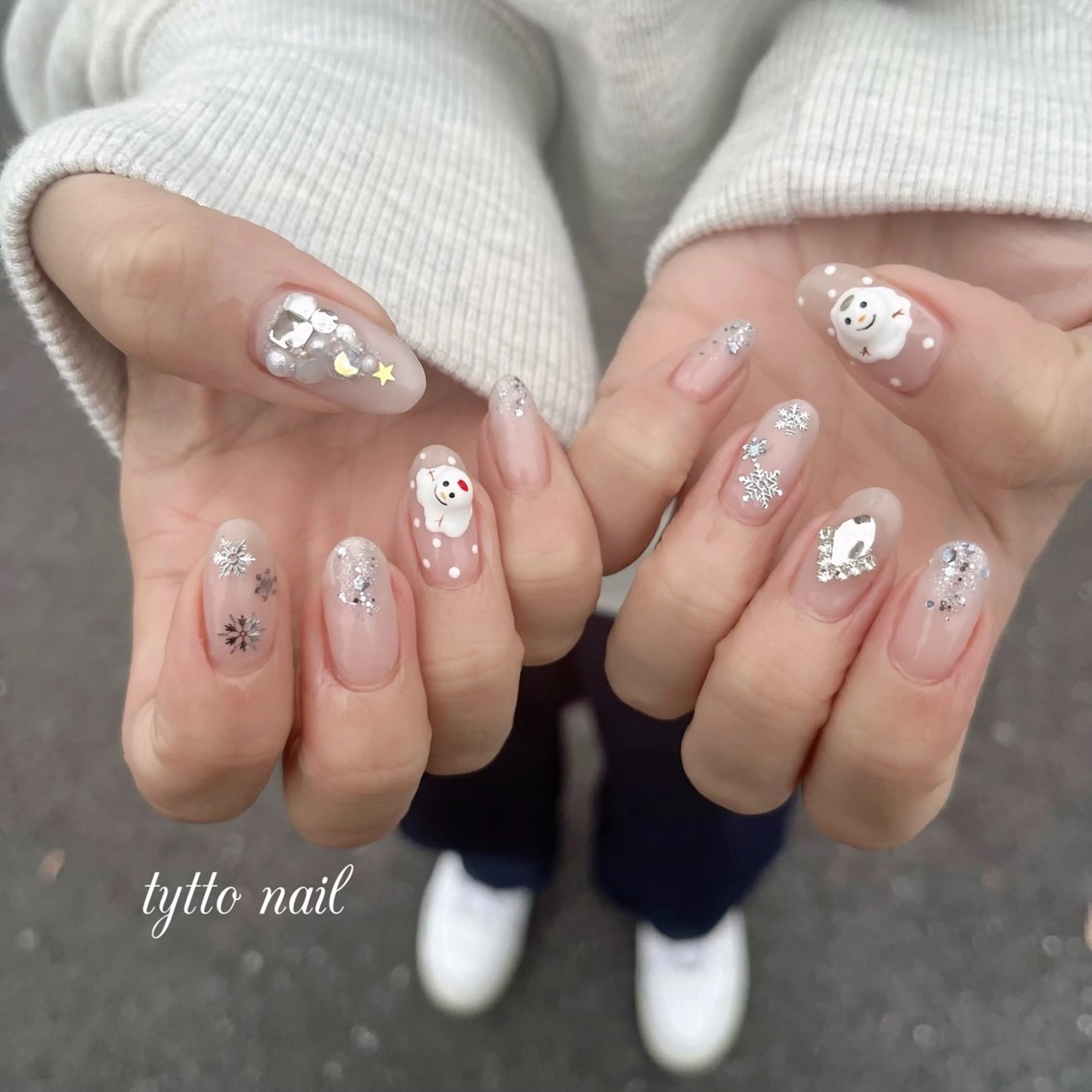 ネイル フラッシュネイル キラキラネイル ラメ(グリッター) 冬ネイル クリスマス ハンドネイル tytto nail ❤︎‪‪eri‪‪のネイルデザイン