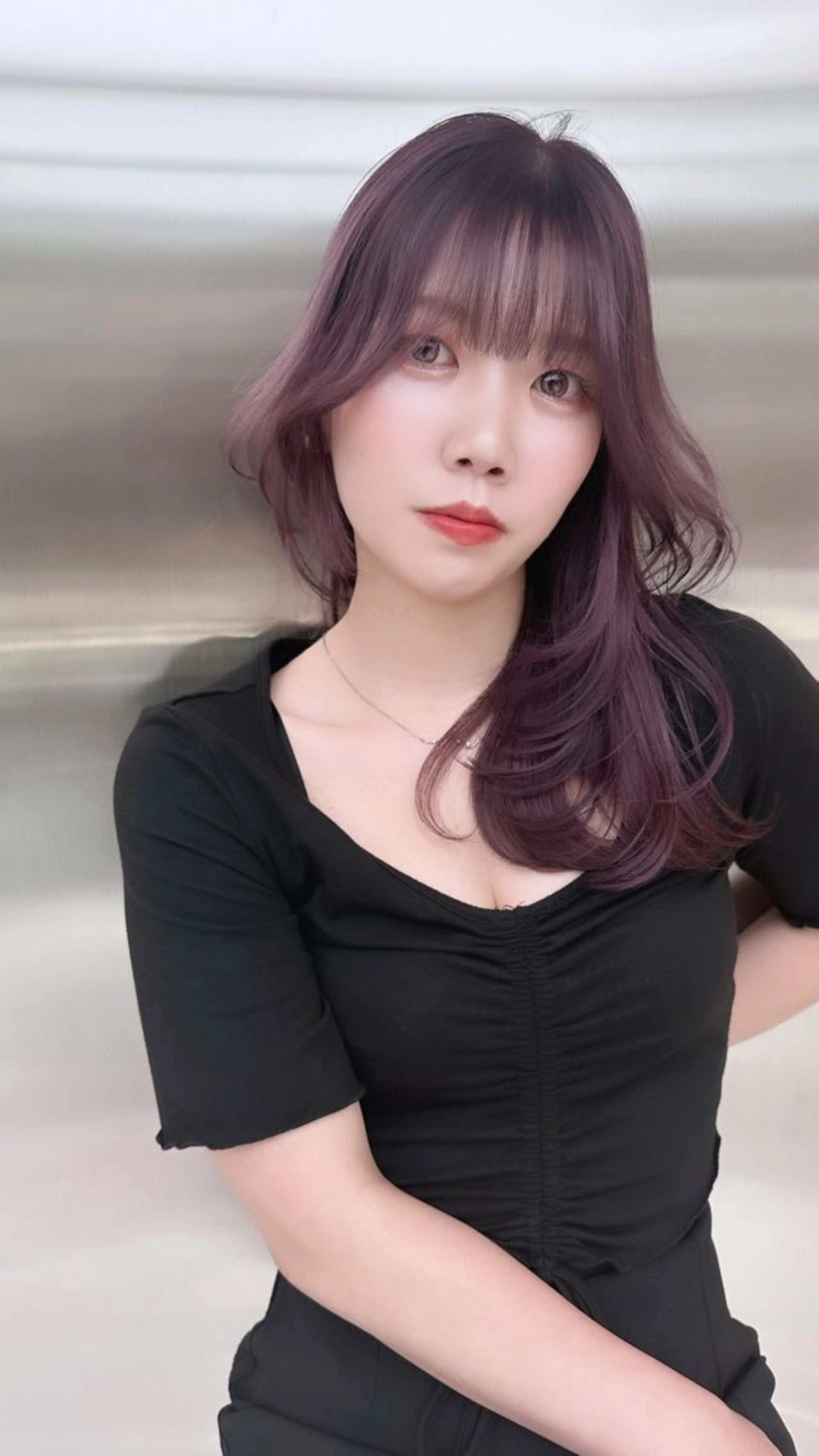 セミロング ピンクラベンダー REDEAL SHIBUYA所属・maya/レイヤー カット/ミインパーマのヘアスタイル