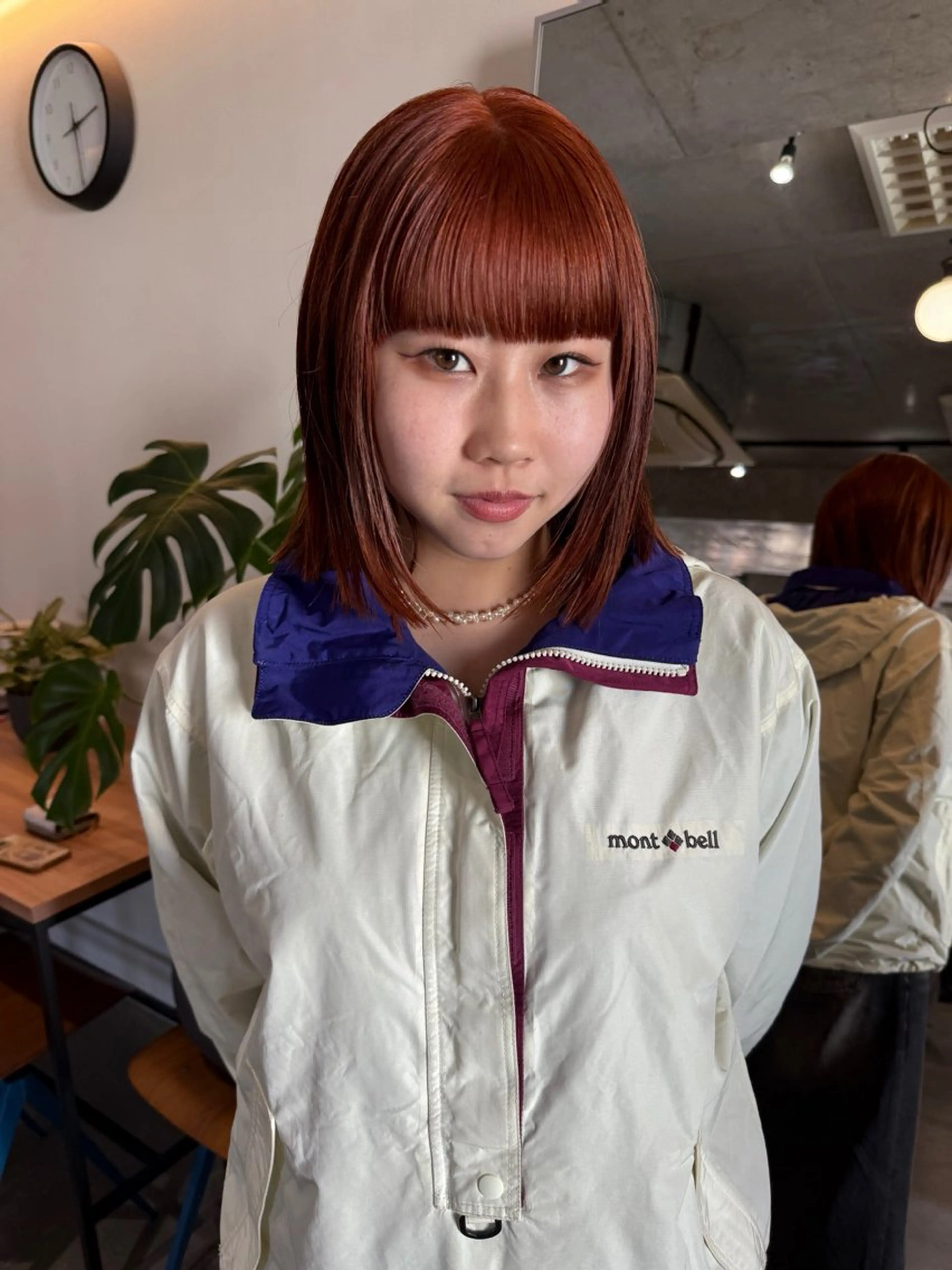 ショート オレンジブラウン カット ヘアカラー レイヤーカット\ウル フ　chinatsuのヘアスタイル