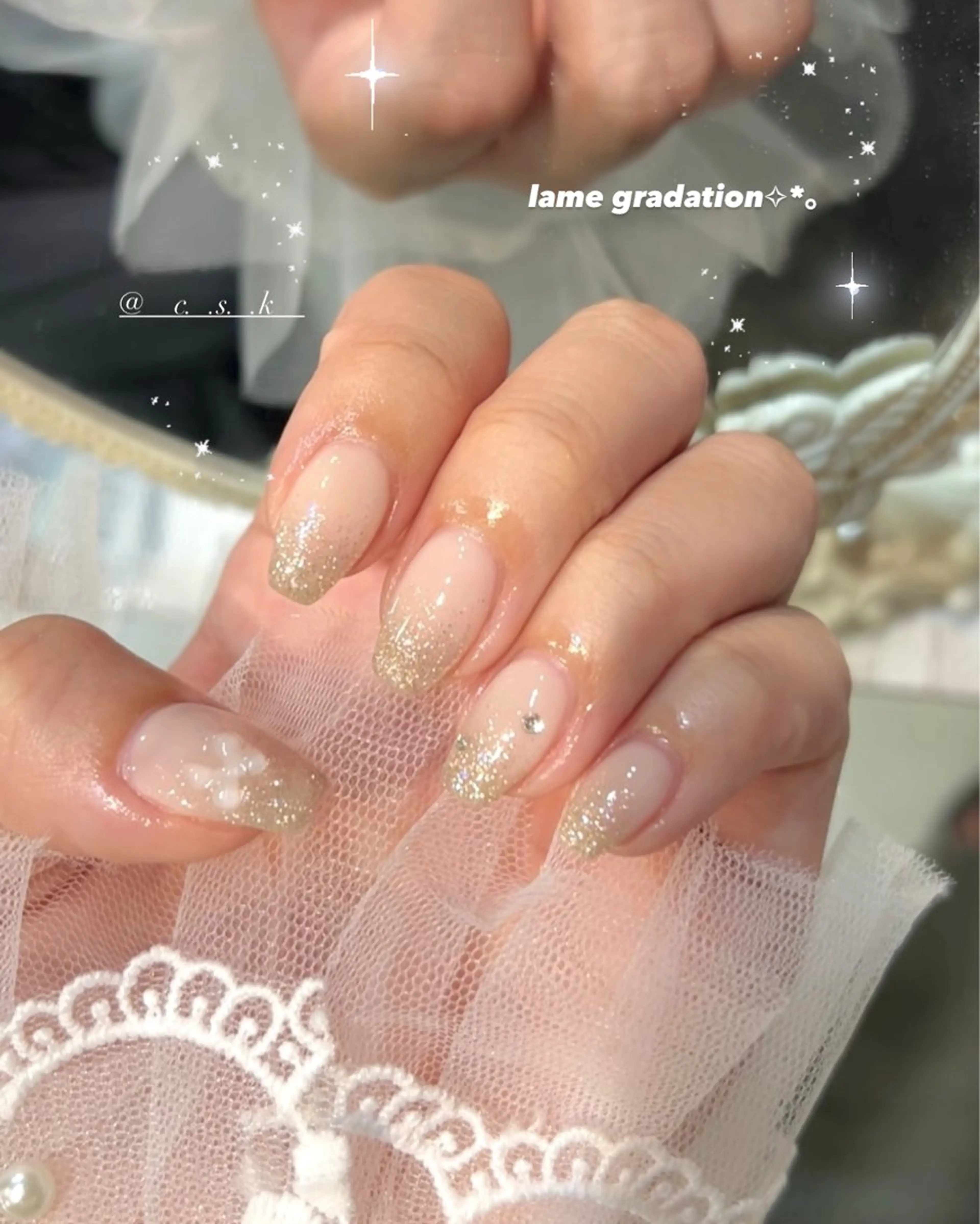 ネイル リボン ハンドネイル 🎀チーク/ちゅるん 🫧chisa🎀のネイルデザイン