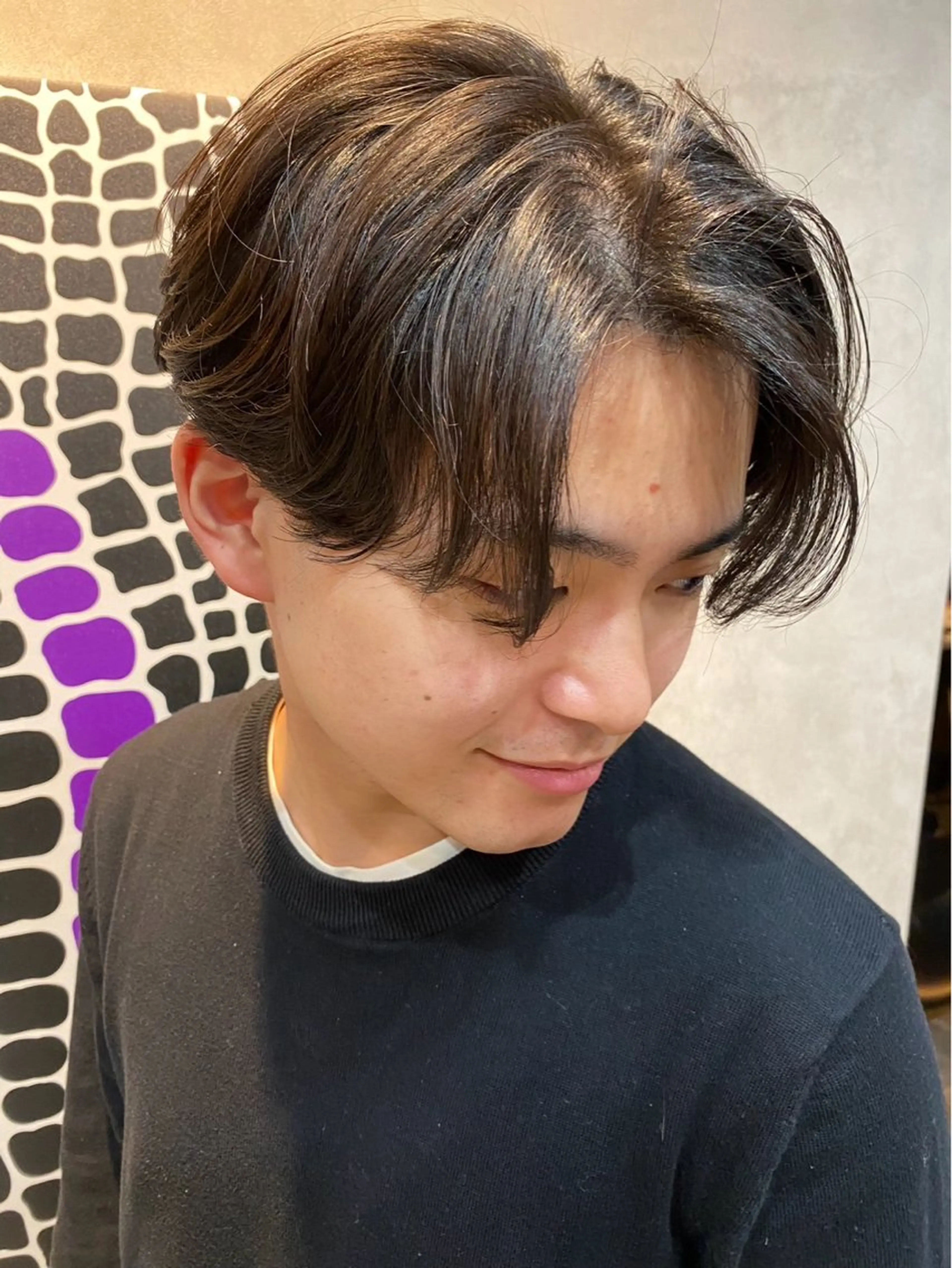 メンズ センターパート カット ロゼ 神田 雅春のヘアスタイル