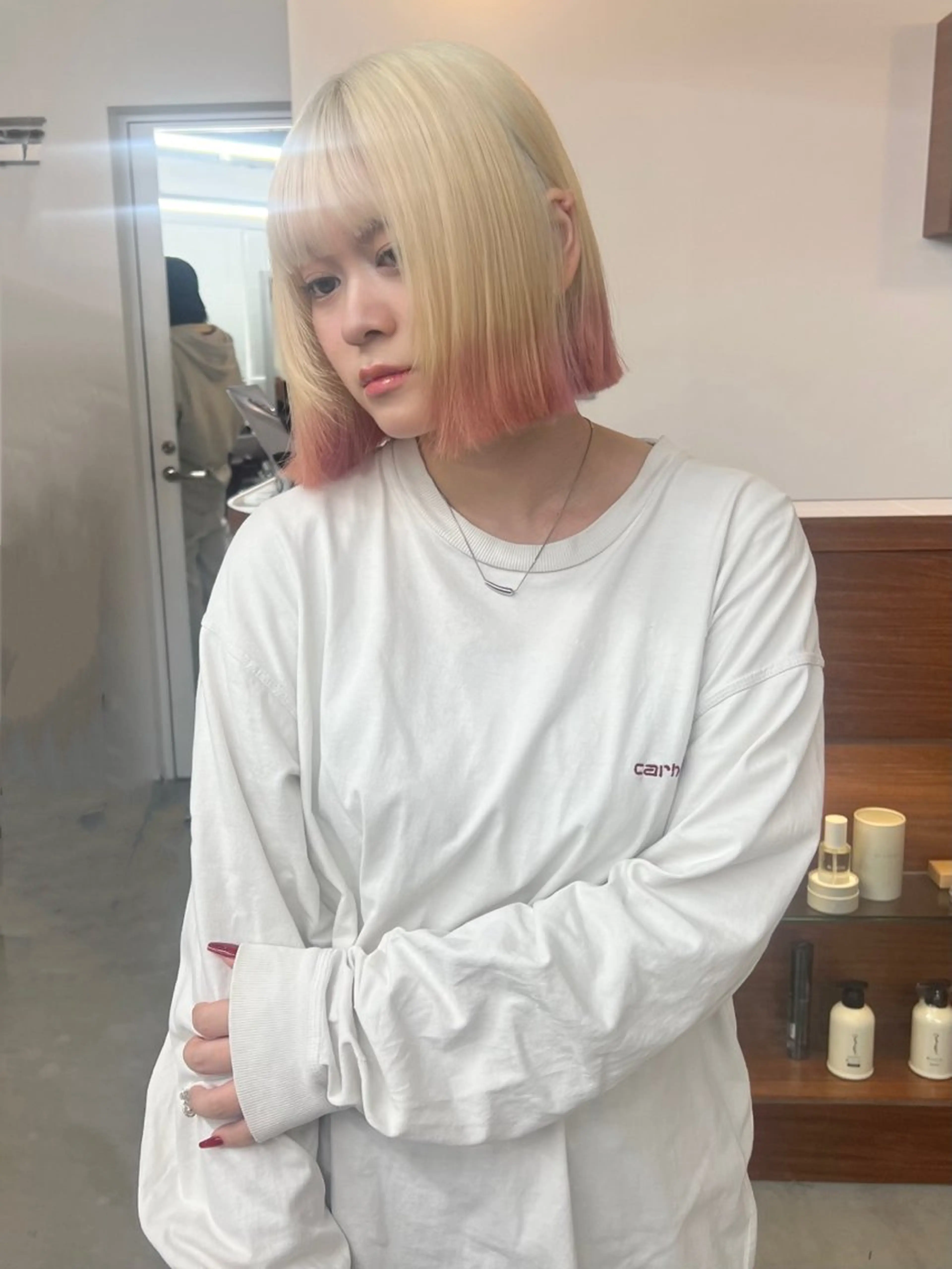 ミディアム いざわりお /梅田/ブリーチのヘアスタイル