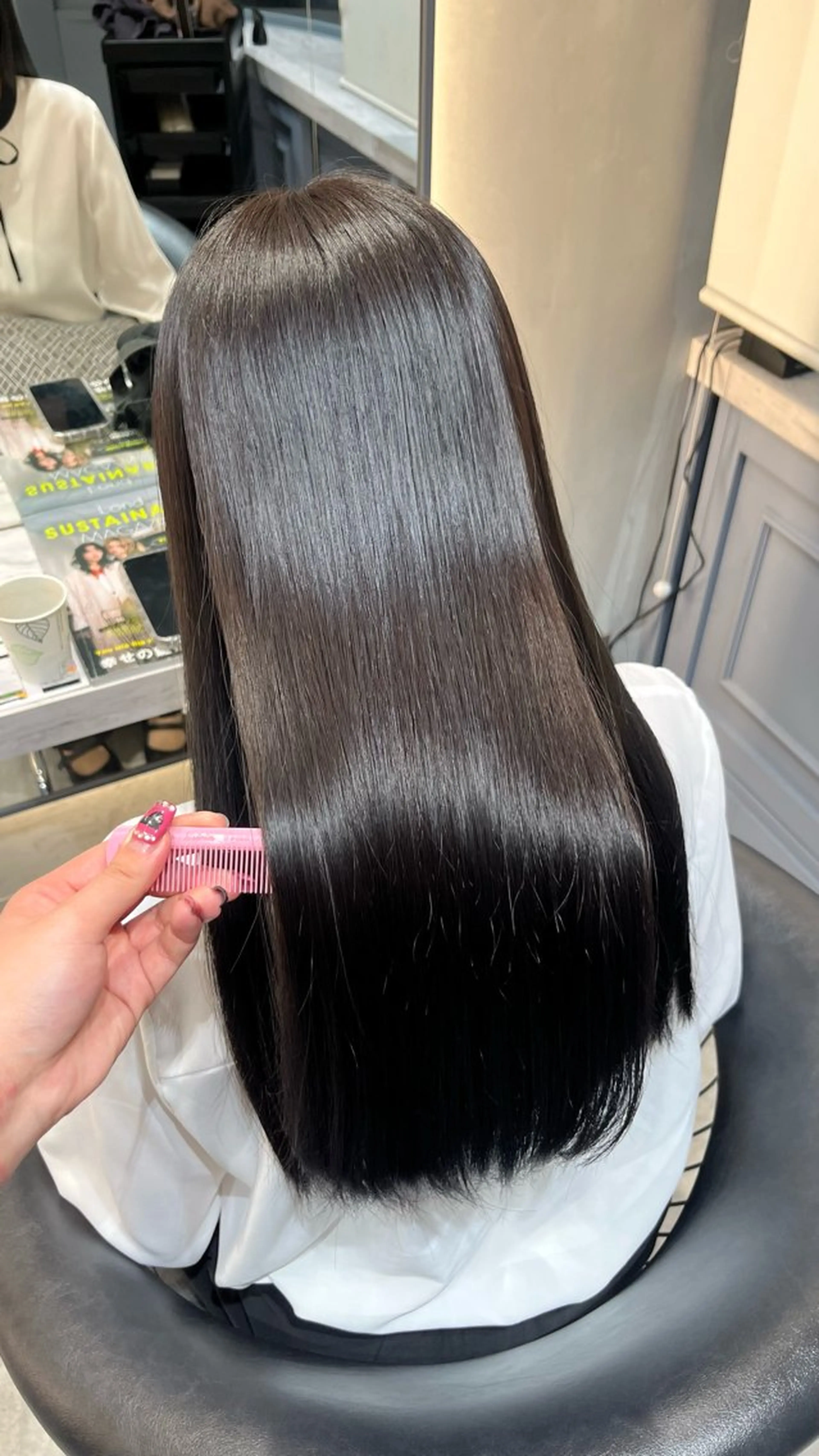 🎀cut + one coler + 縮毛矯正 + treatment【内部補修スチーム付き】🎀の写真