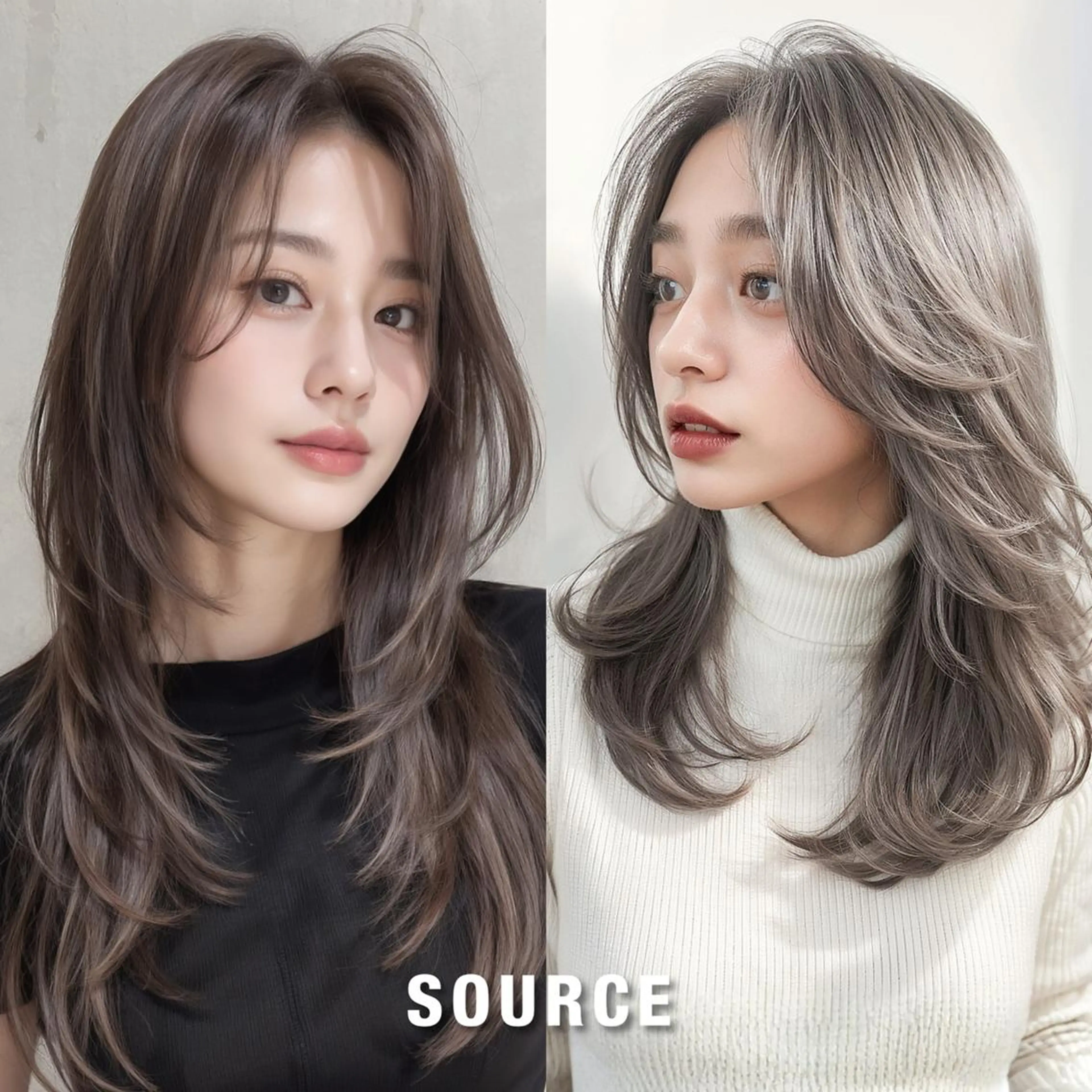 セミロング カラー セミロングパーマ ブリーチ 透明感カラー ダブルカラー ハイライトカラー SOURCE茨木/ ヘアケア/艶カラー✨のヘアスタイル