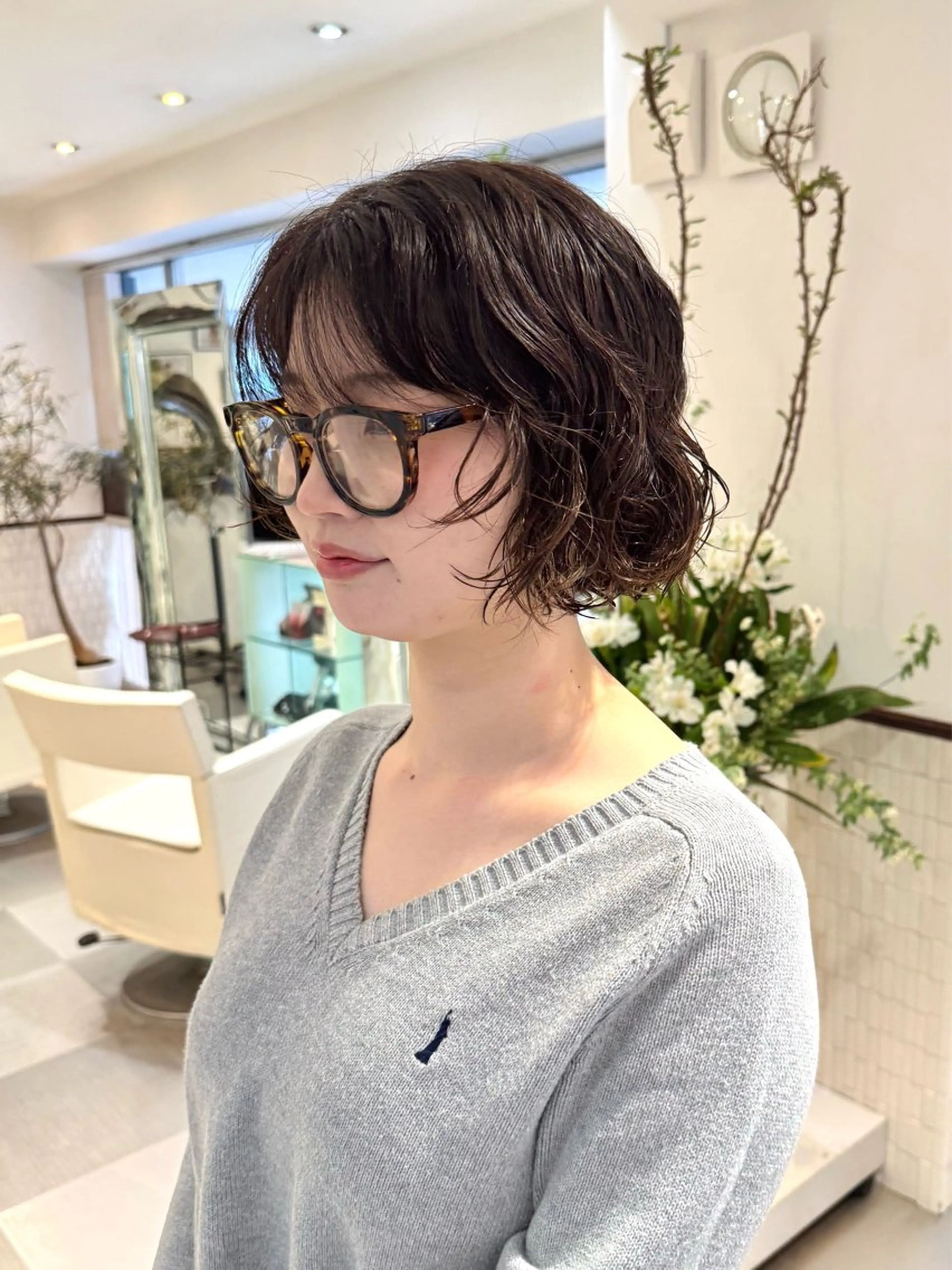 ショート パーマ ショートヘア カット パーマ トリートメント ZENKO表参道店所属・デジタルパーマ 🌀ボブ　萩原　龍のヘアスタイル