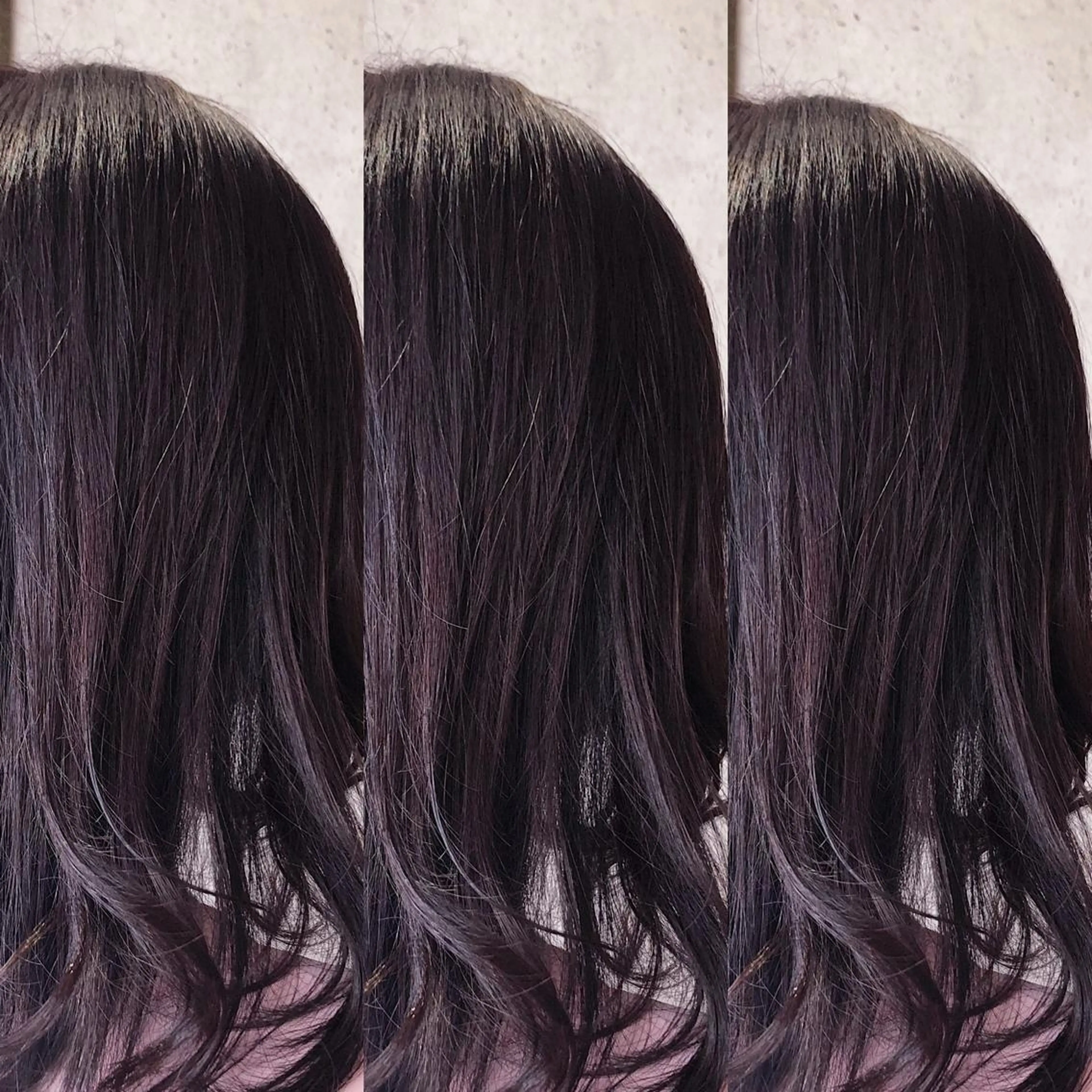 セミロング カラー ピンクカラー パープルカラー 福森 みずきのヘアスタイル