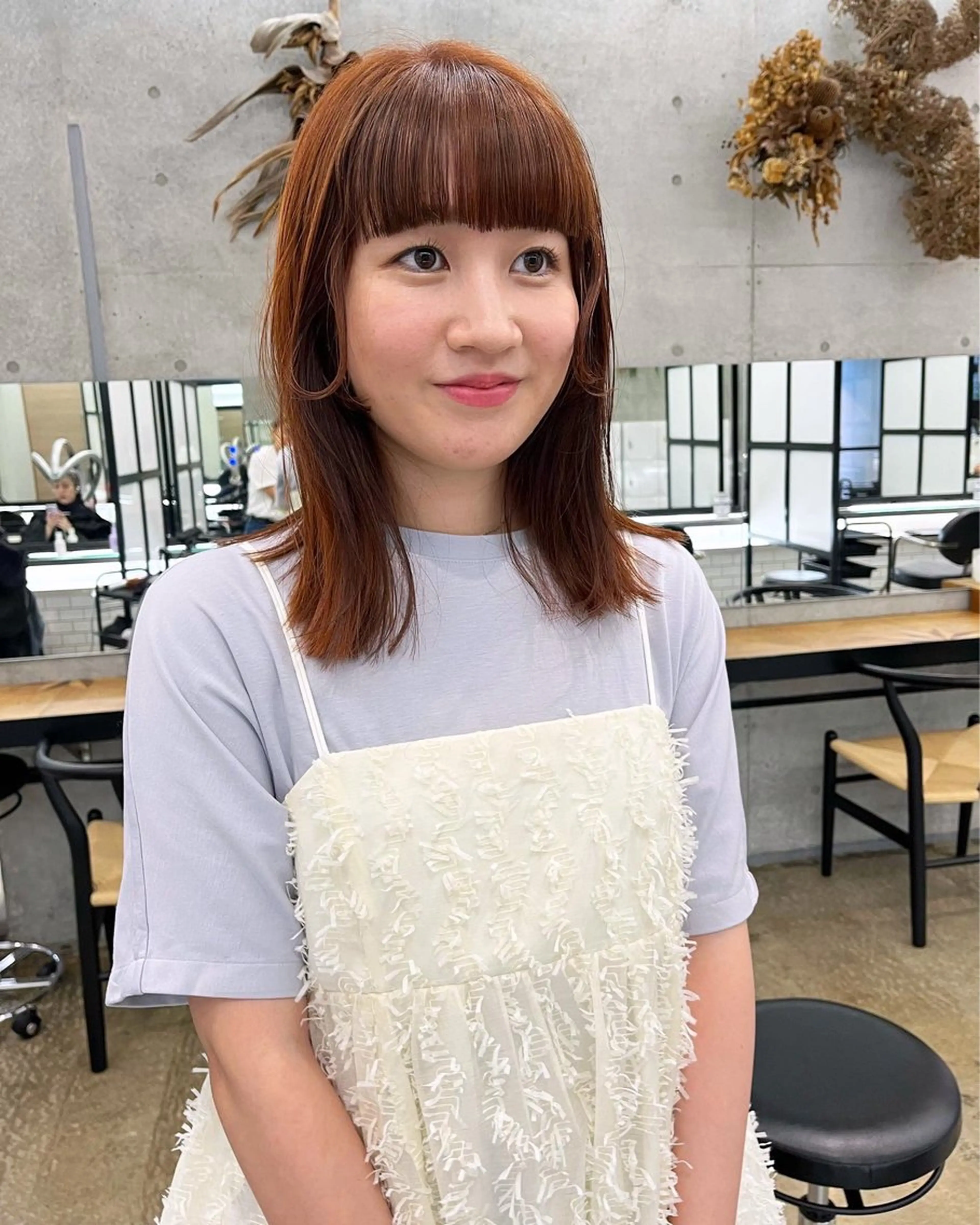 ミディアム カラー オレンジ カット ヘアカラー GO TODAY SHAiRE SALON表参道Polaris店所属・暖色カラー/ピンク カラー/HARUKAのヘアスタイル