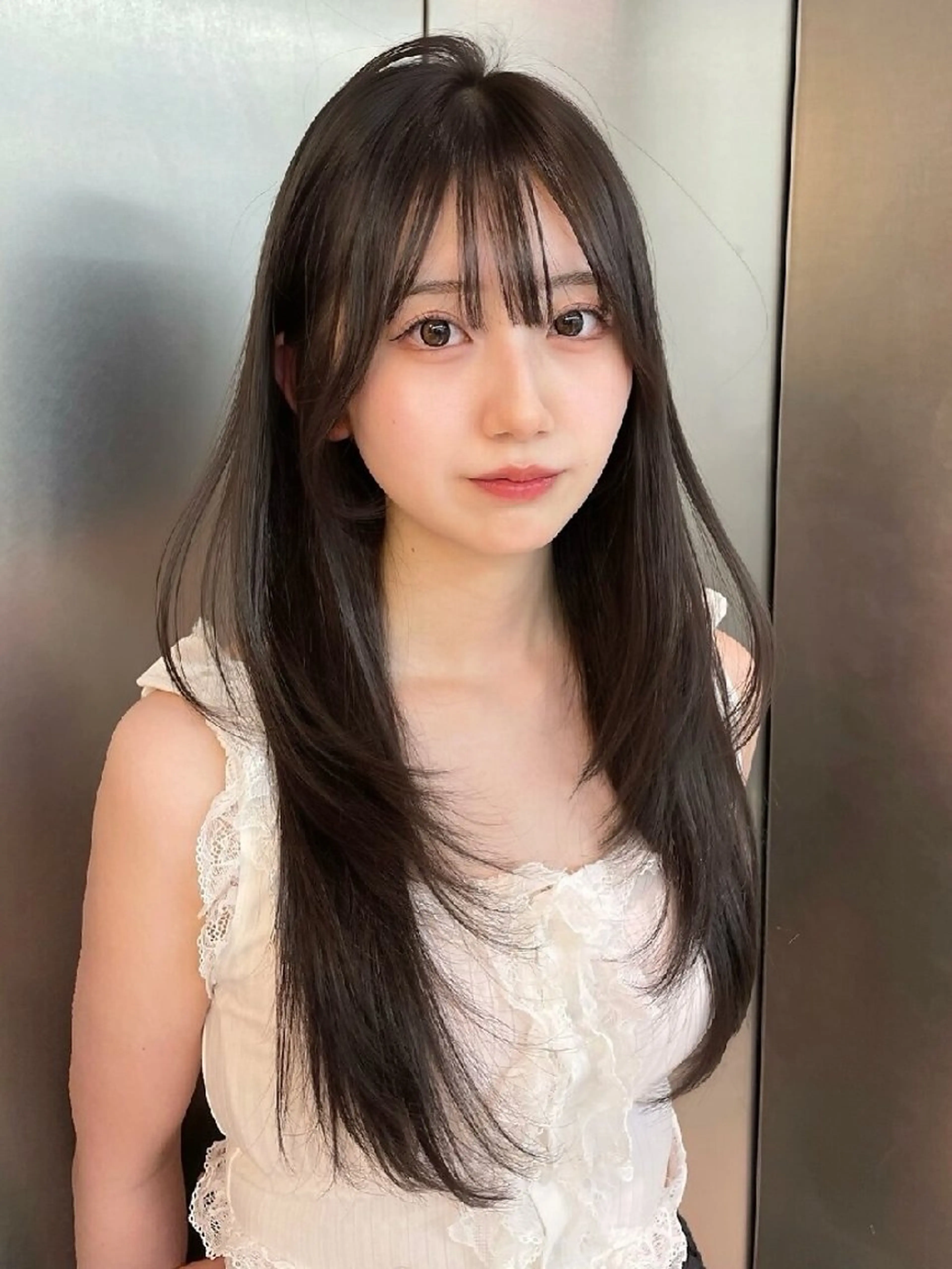 ロング カラー パーマ カット 縮毛矯正 トリートメント 髪質改善/韓国ヘア /透明感カラー🧸のヘアスタイル