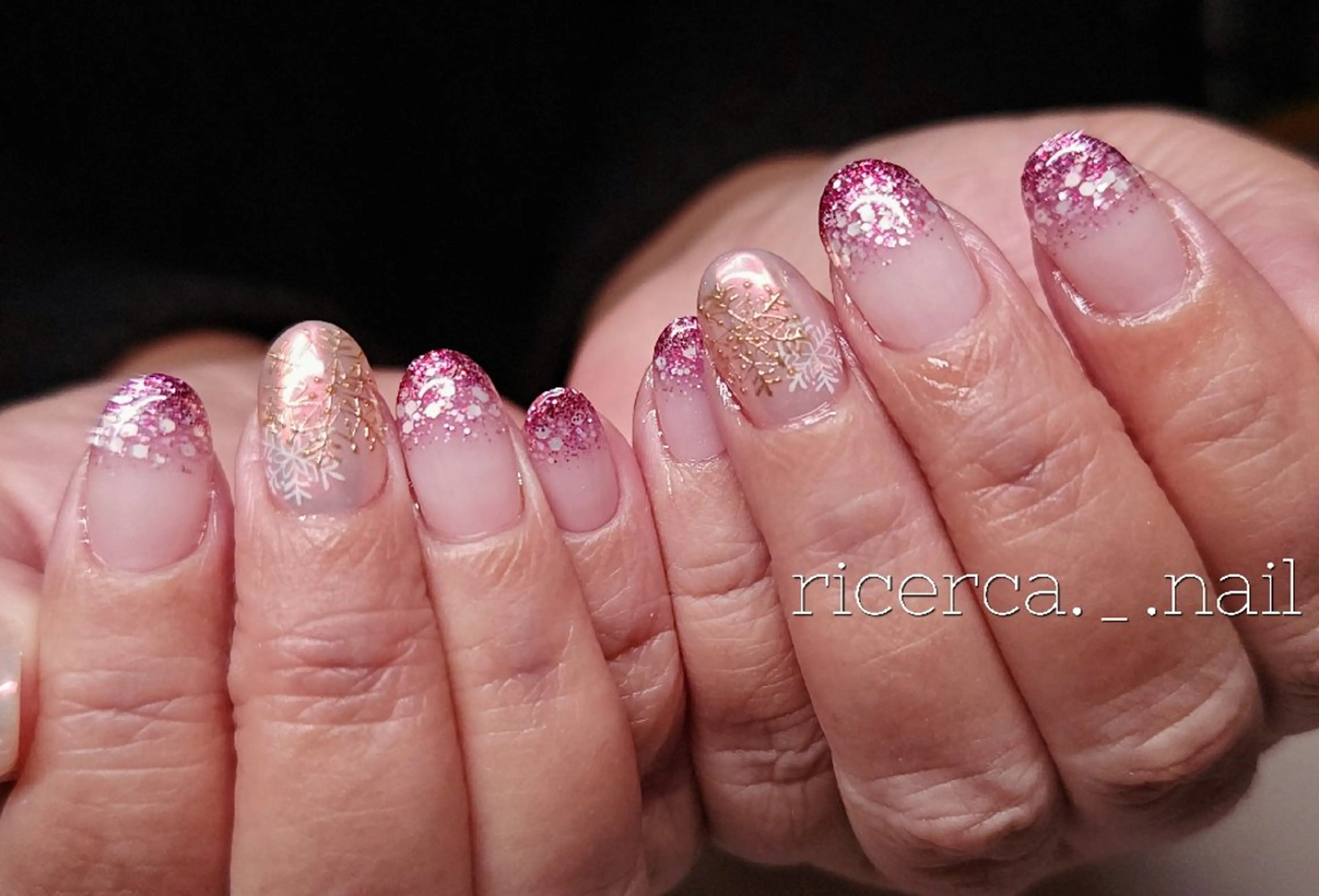 ネイル グラデーション ラメ(グリッター) ラメグラデーション ricerca._. nail ちゃこのネイルデザイン