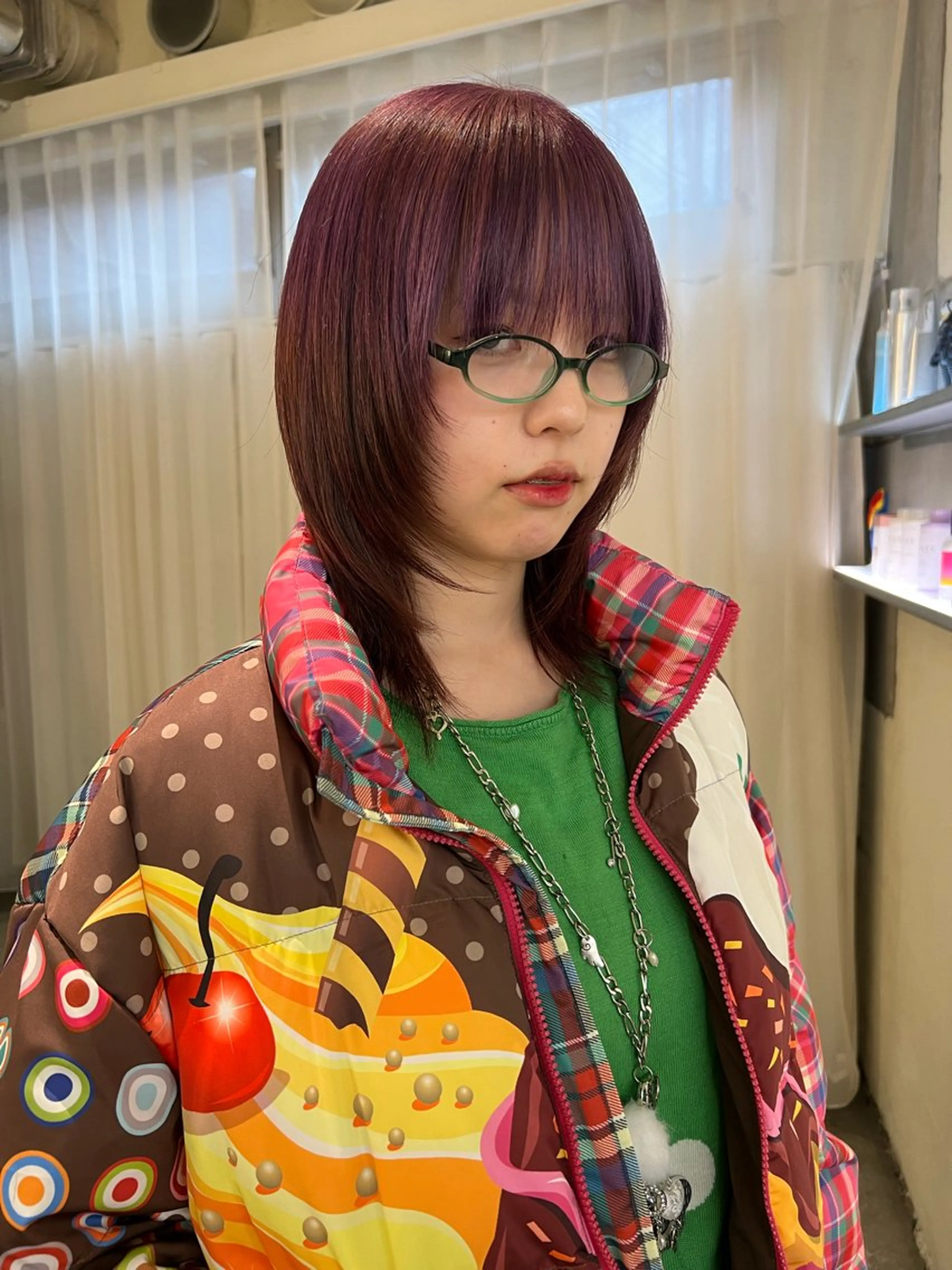 ミディアム カラー カット ヘアカラー haco＋所属・圧倒的デザイン力 店長🎨RENAのヘアスタイル