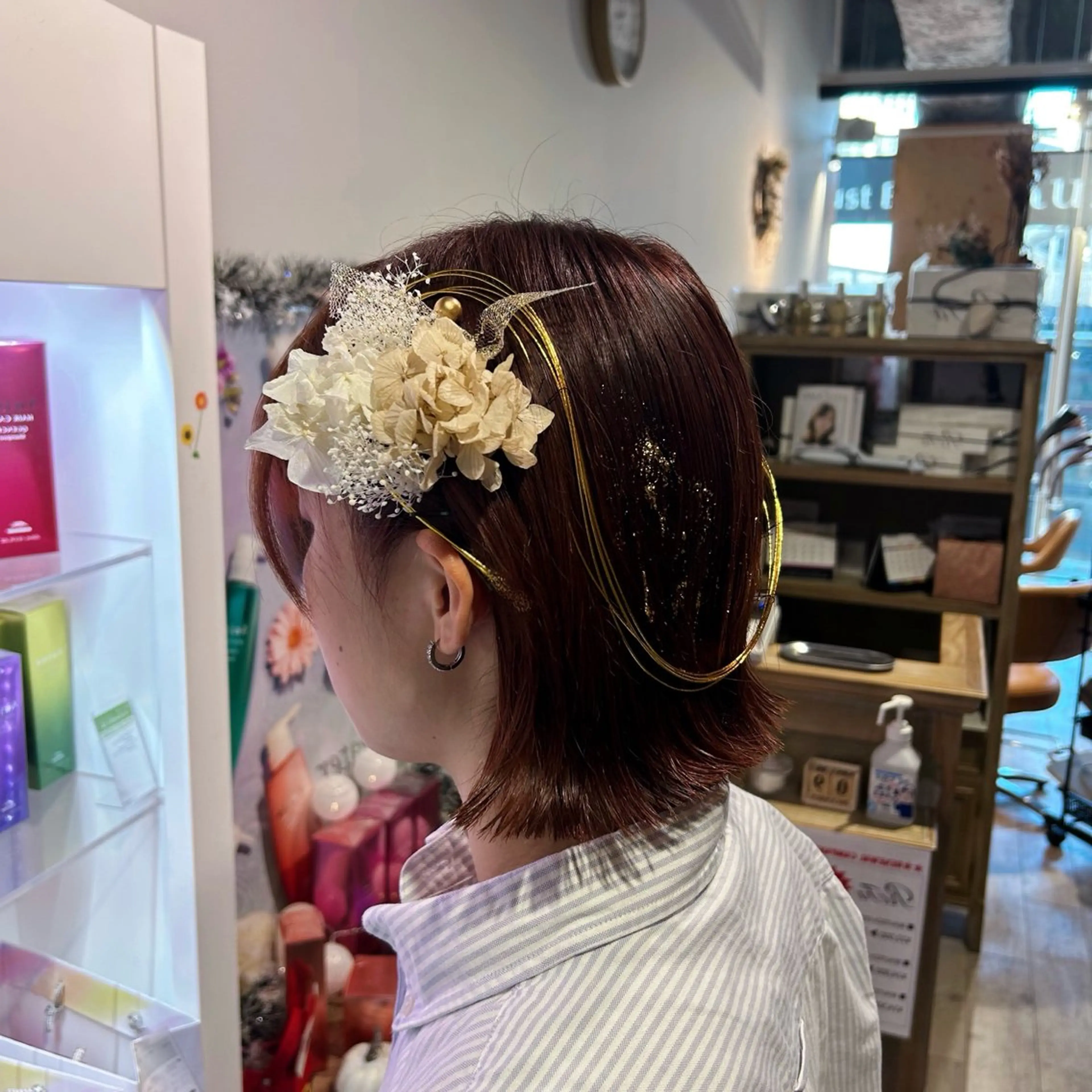 ミディアム ヘアアレンジ 髪質改善 🫧‪しろがねのヘアスタイル