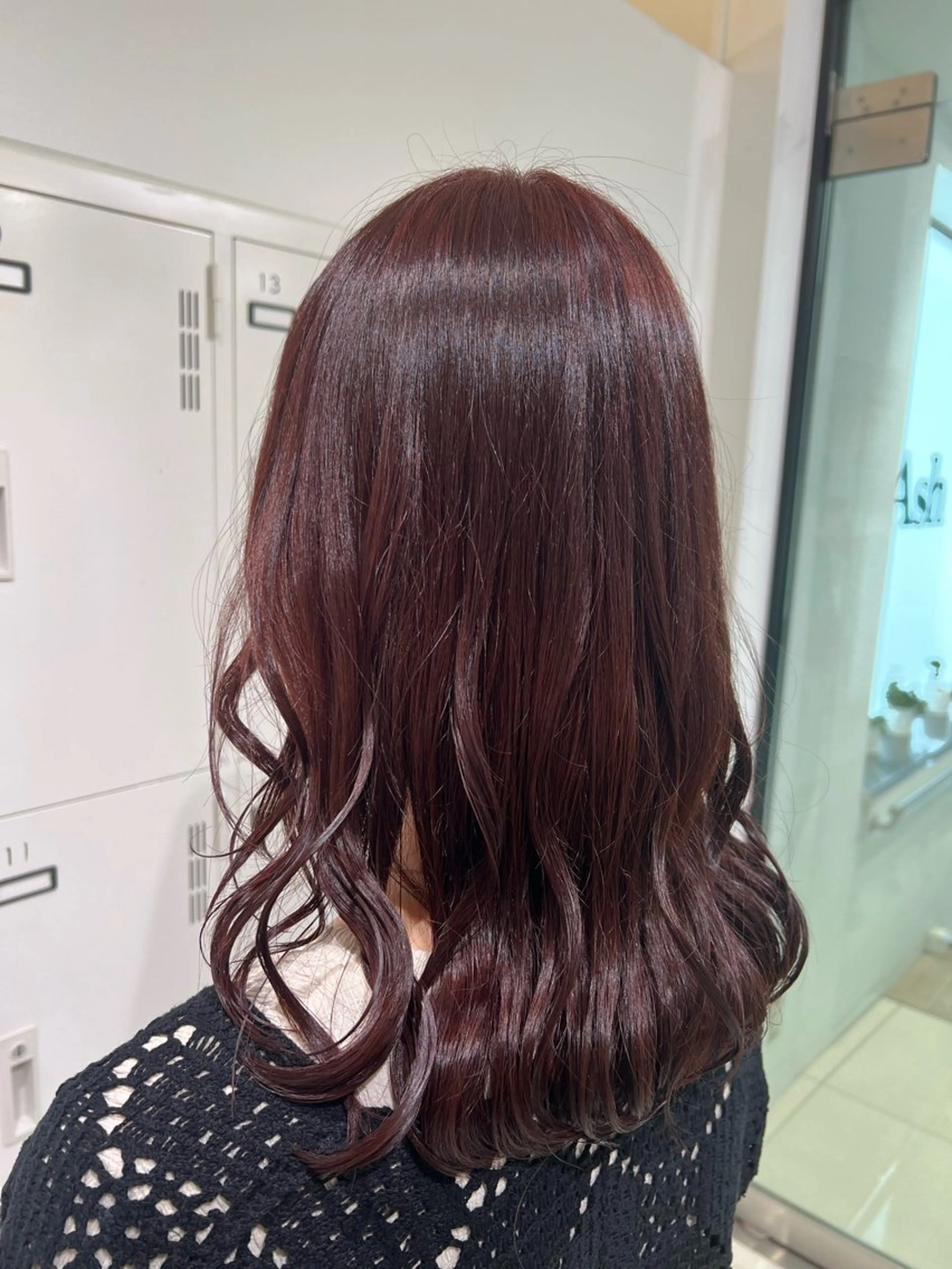 セミロング カラー ブリーチ ブリーチなしカラー レッドカラー カット ヘアカラー 【暖色カラー特化】 中山由梨のヘアスタイル