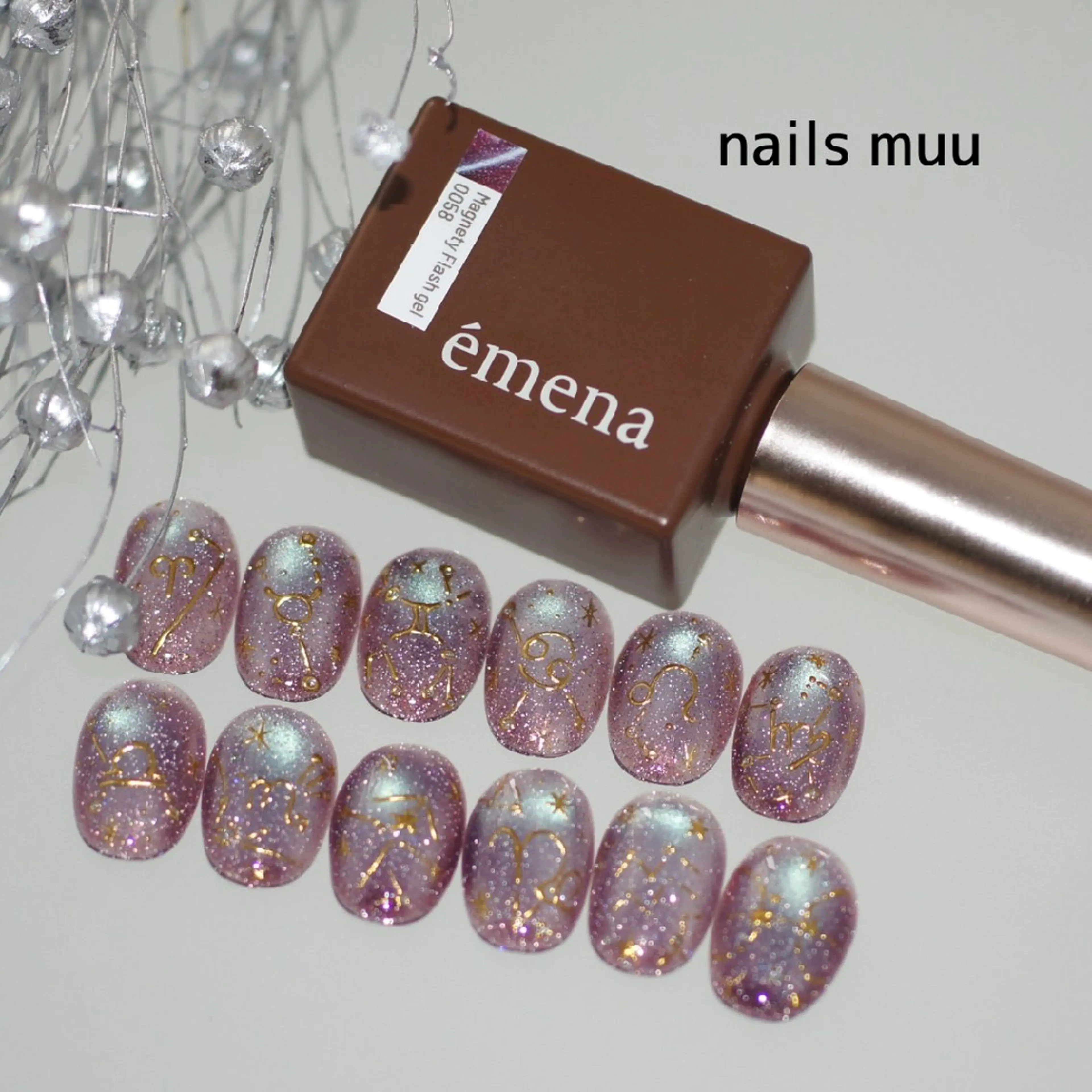 ネイル フラッシュネイル マグネットネイル ハンドネイル nails muu まゆのネイルデザイン