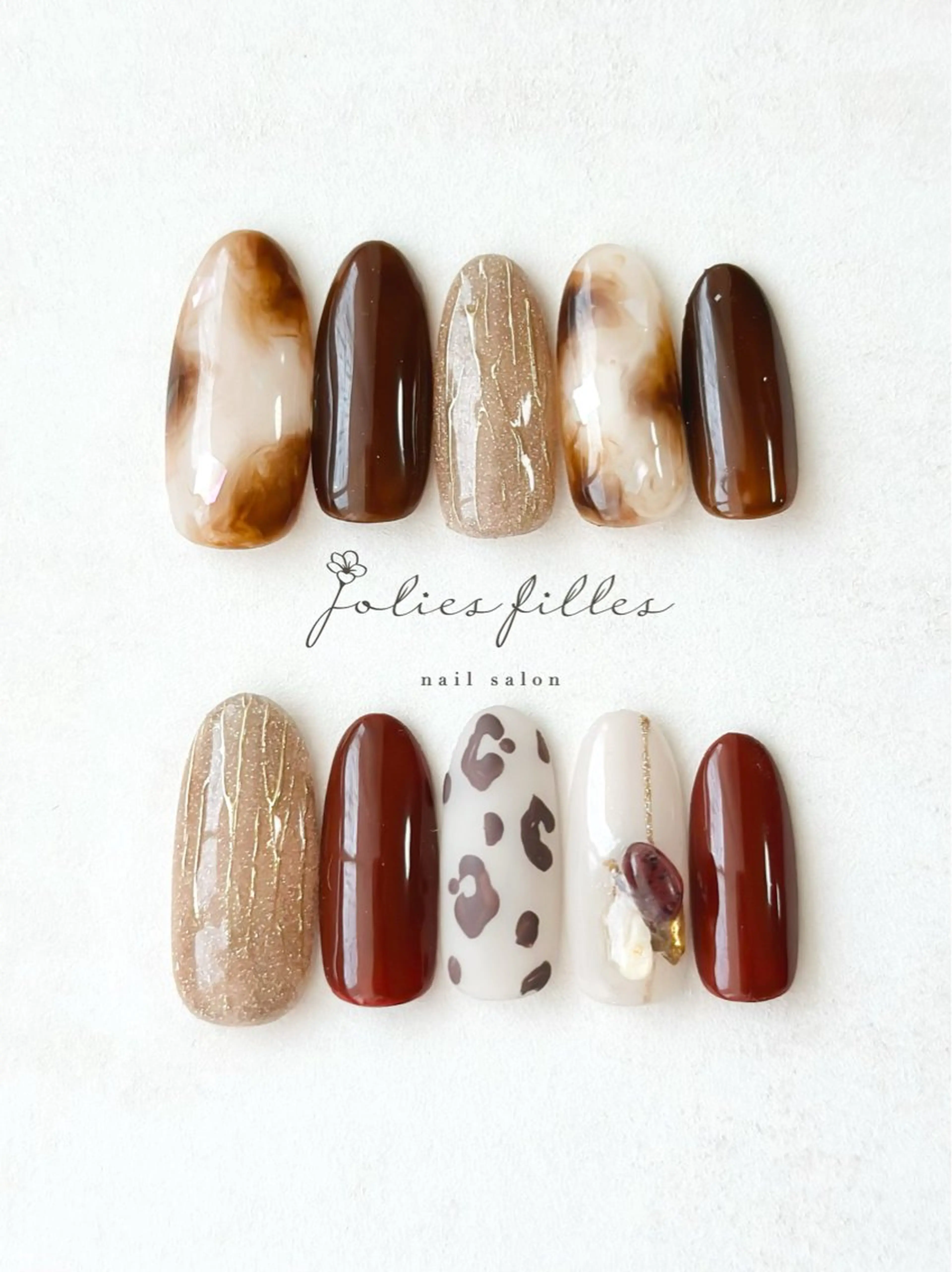 ネイル アニマル柄 べっ甲ネイル ジョリフィーユ本店 中山のネイルデザイン