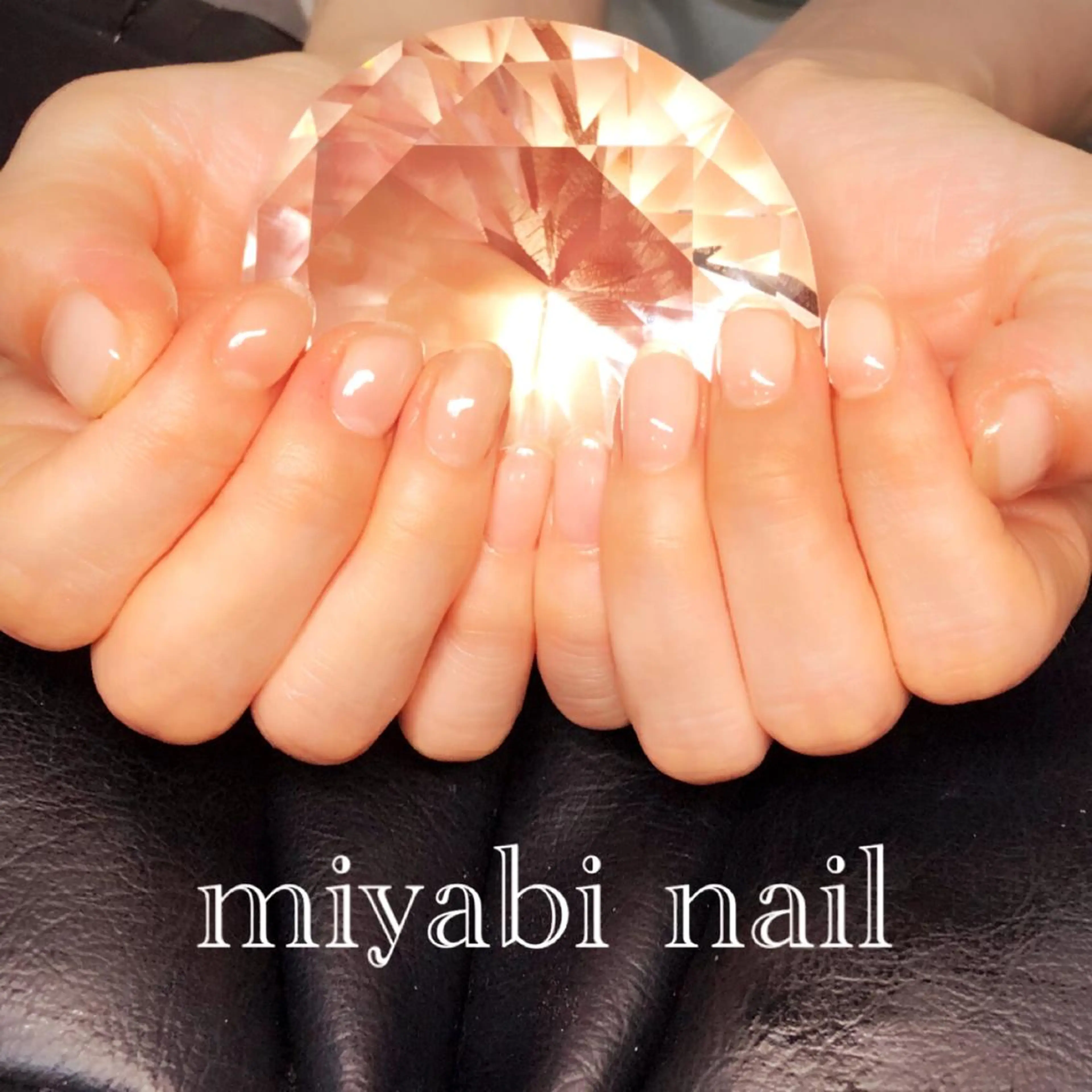 ネイル クリアネイル ジェルネイル 氷ネイル・うるうるネイル ショートネイル シンプルネイル ハンドネイル miyabi nail 桂川駅近くのネイルデザイン
