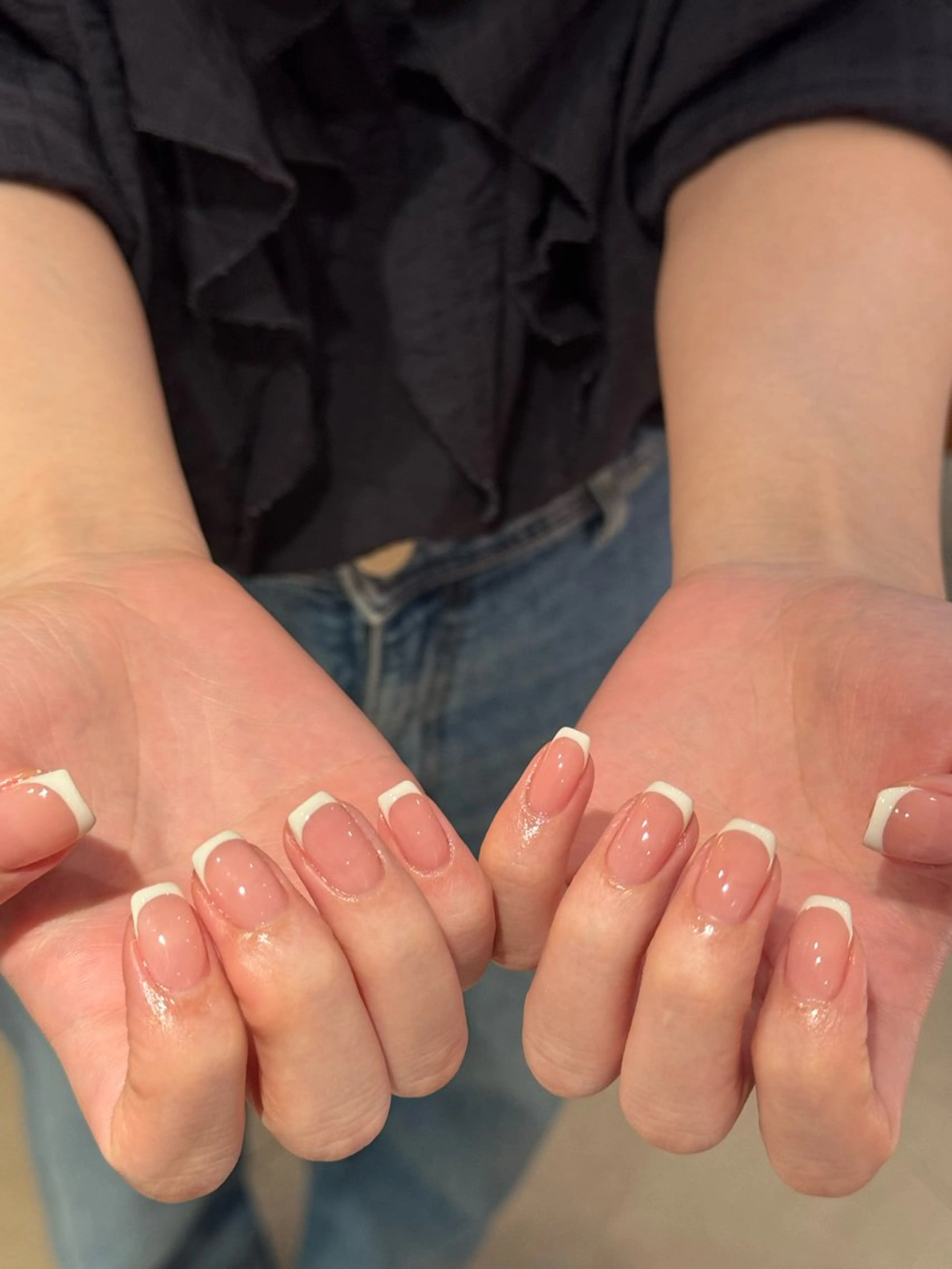 ネイル アートネイル オーロラネイル チークネイル フレンチネイル ガラスフレンチ ハンドネイル 🎀🎀YooLi Nail Salonのネイルデザイン