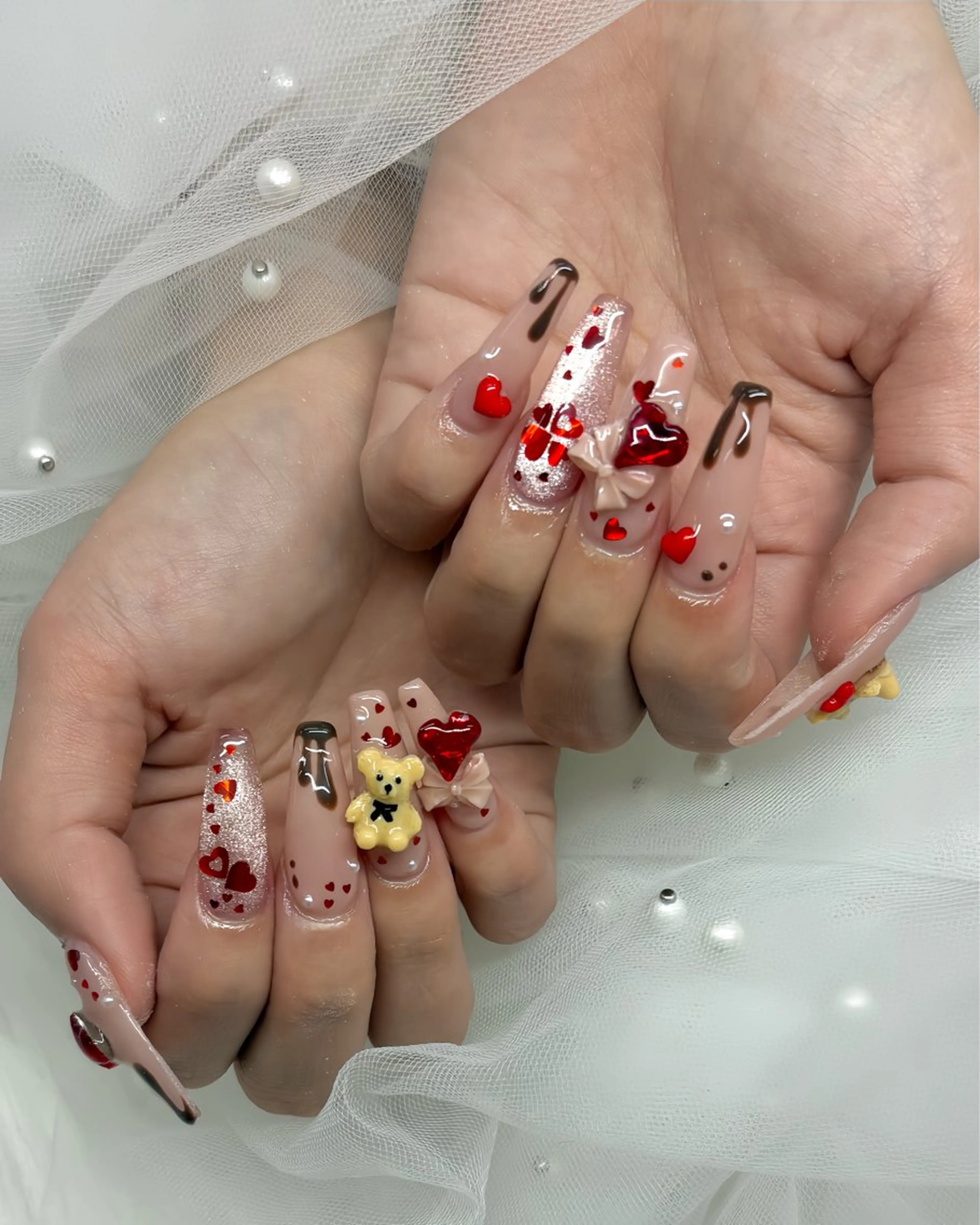 ネイル 持ち込み バレンタイン lebon nail所属・完全プライベート サロンYUZUHAのネイルデザイン