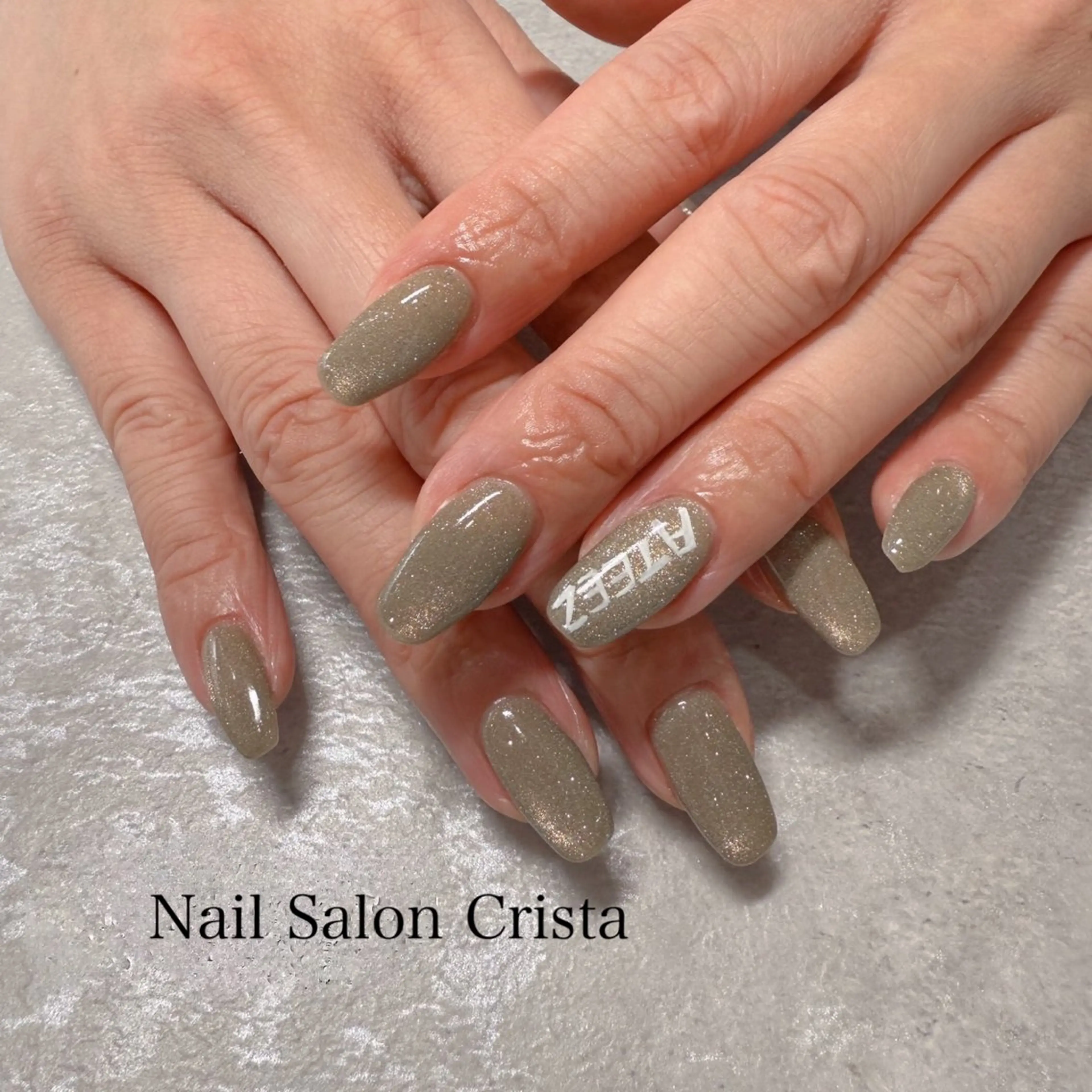 ネイル ジェルネイル グリーン パラジェル ハンドネイル CRISTA所属・CRISTA MOMOのネイルデザイン