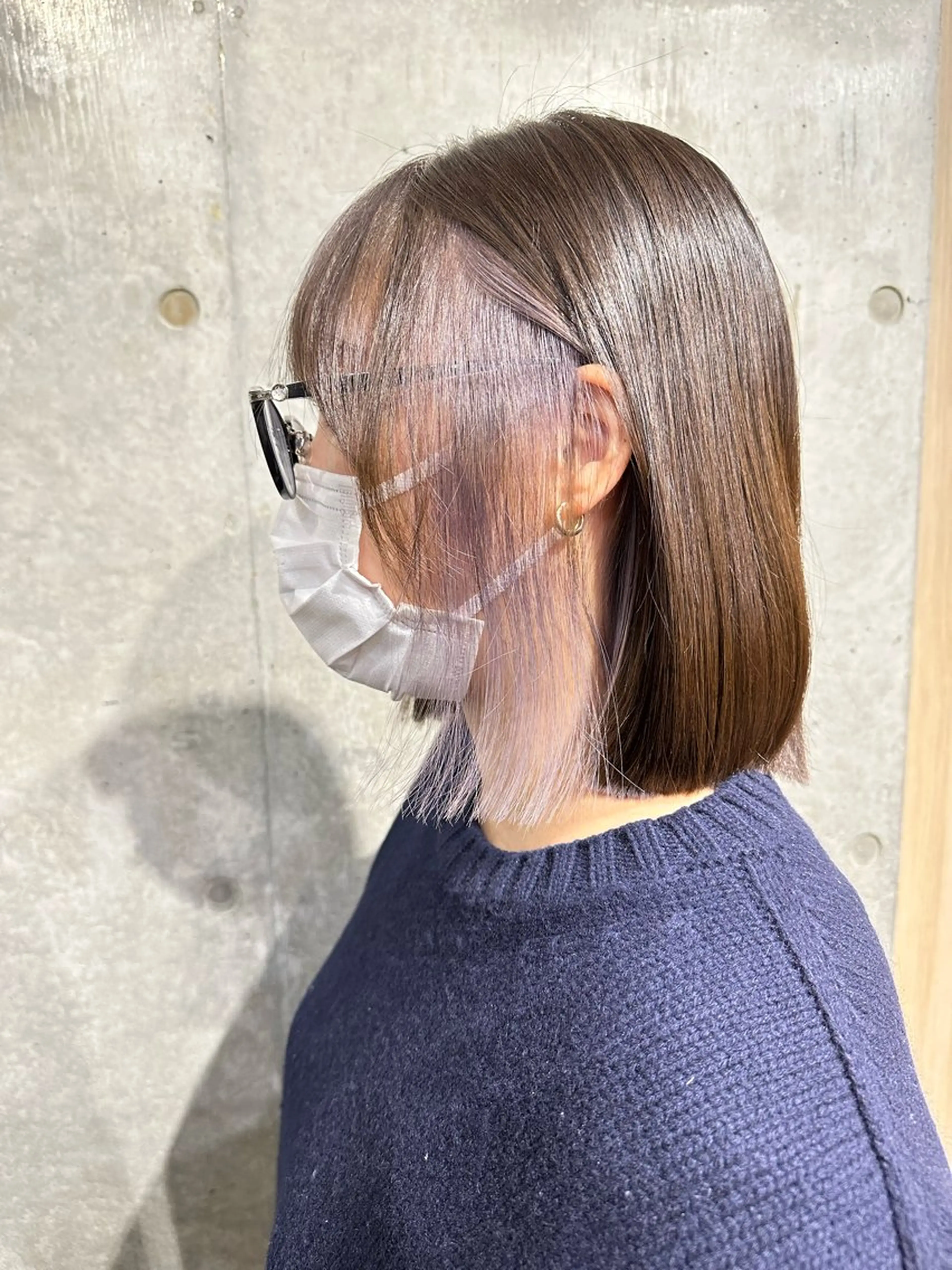 ミディアム カラー インナーカラー シルバー ボブ fullbloom hair&spa所属・DAIKIベージュ 🍂レイヤーカットのヘアスタイル