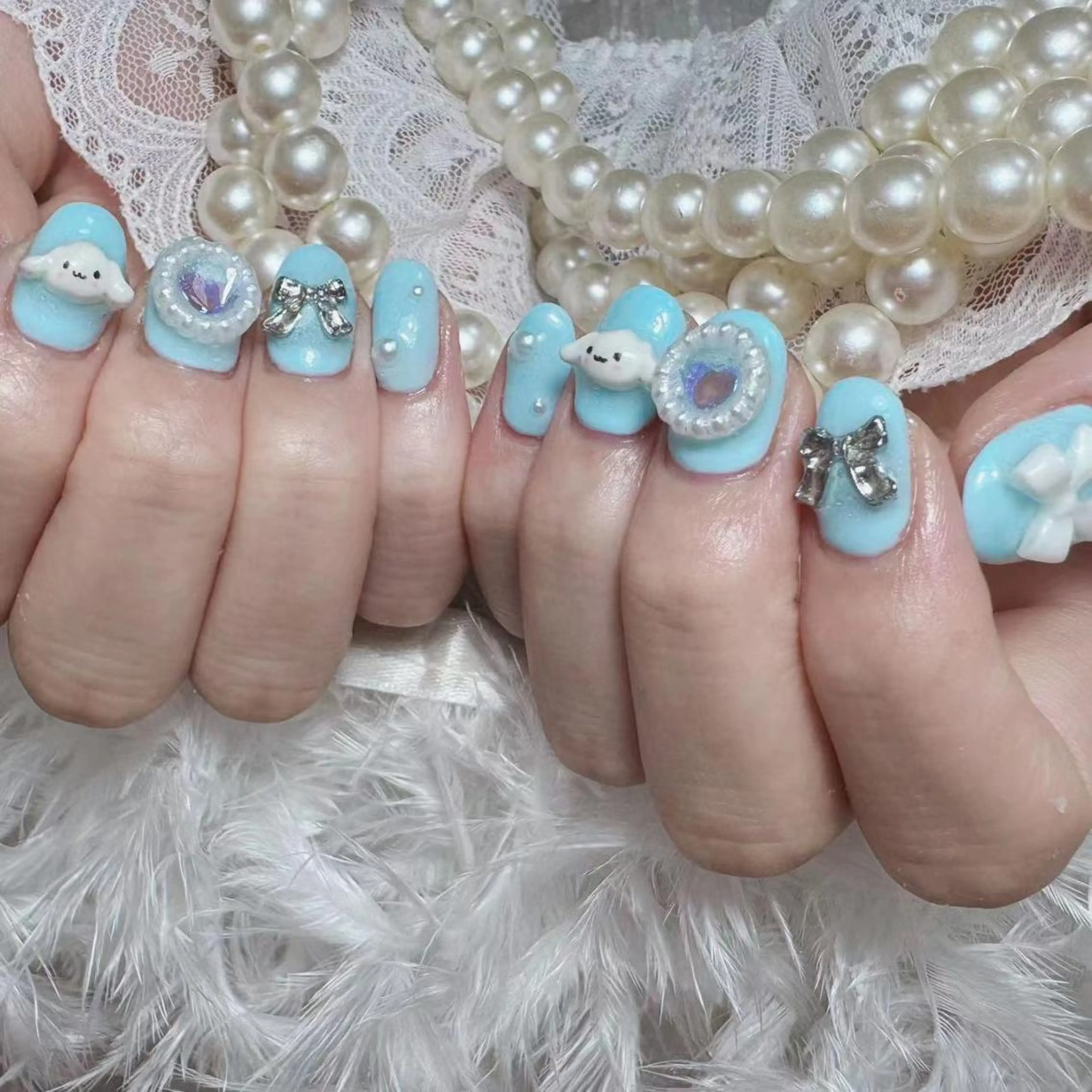 ネイル アートネイル オーロラネイル ガーリー キラキラネイル 韓国ネイル ハンドネイル Diamond NAIL💝のネイルデザイン