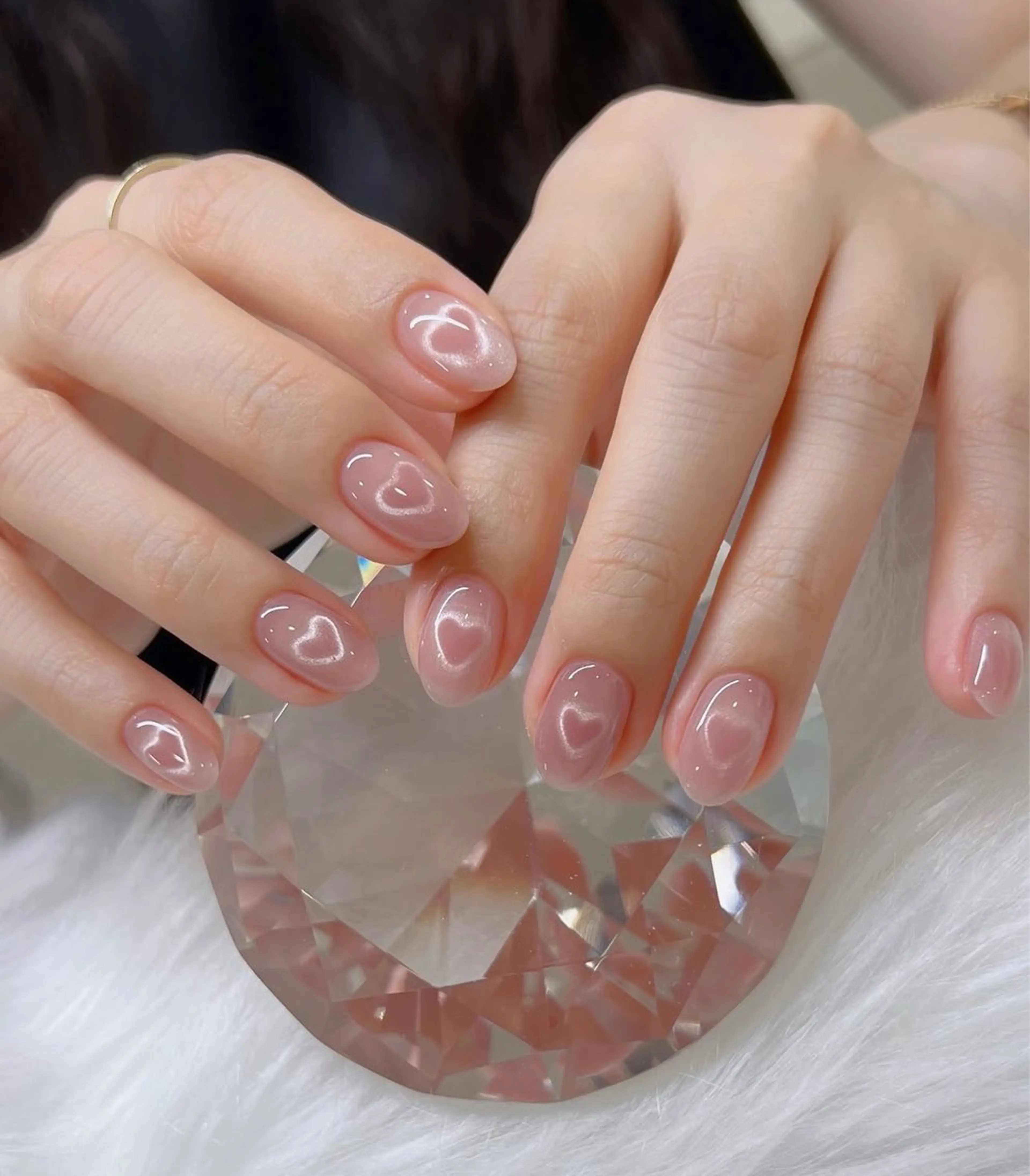 ネイル チークネイル フレンチネイル グラデーション 韓国ネイル マグネットネイル Hana nail所属・Hana Nailのネイルデザイン