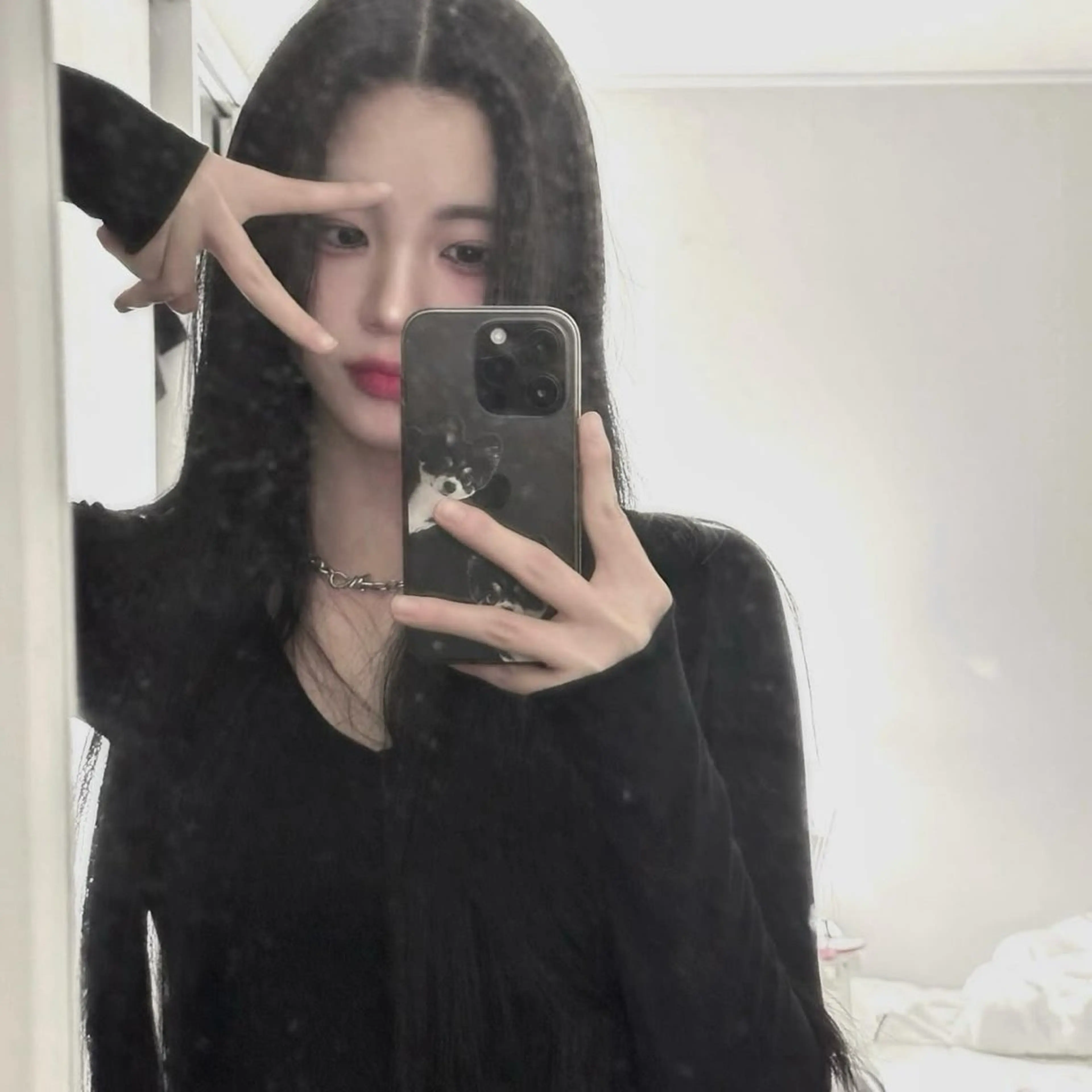 ロング カラー カット ヘアカラー 韓国風暗髪ヘア🤍 🫧MIREIのヘアスタイル