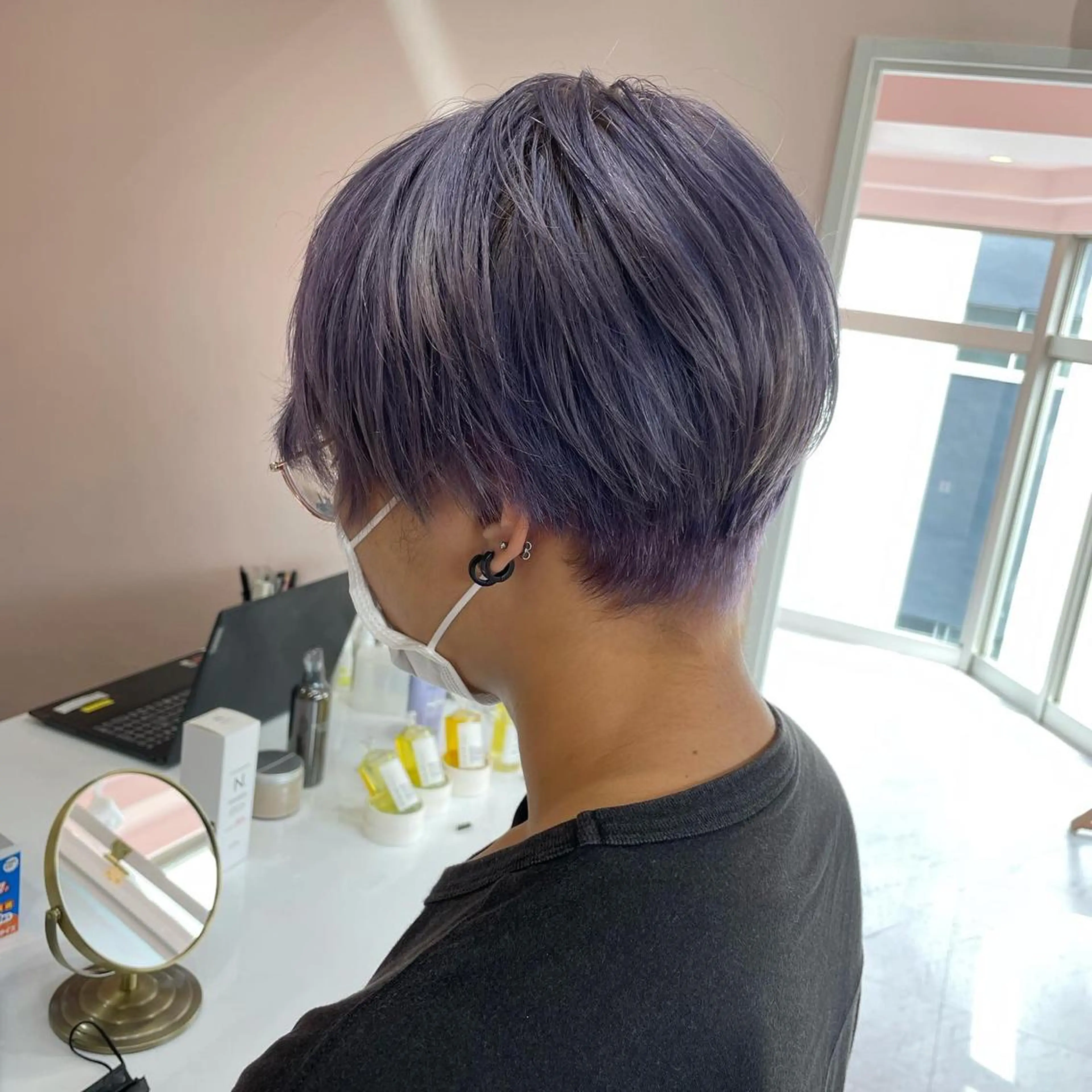 ショート カラー ラベンダーカラー ヘアカラー トリートメント ヘアセット lot横浜所属・🫧tatsuki 🫧“lot 横浜“のヘアスタイル