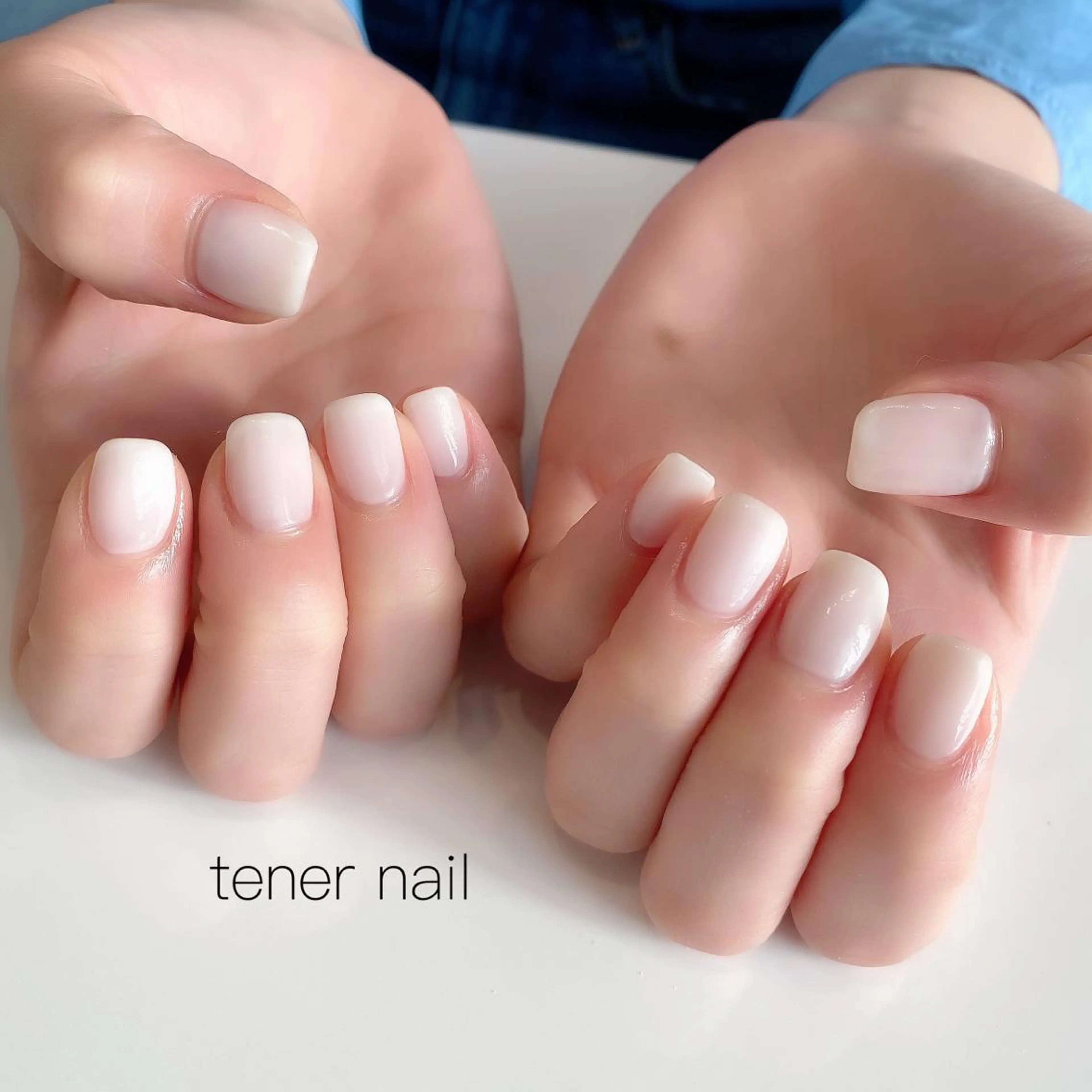 ネイル クリアネイル ワンカラーネイル ホワイト tener  nail  テネルネイル所属・テネルネイル tener nailのネイルデザイン