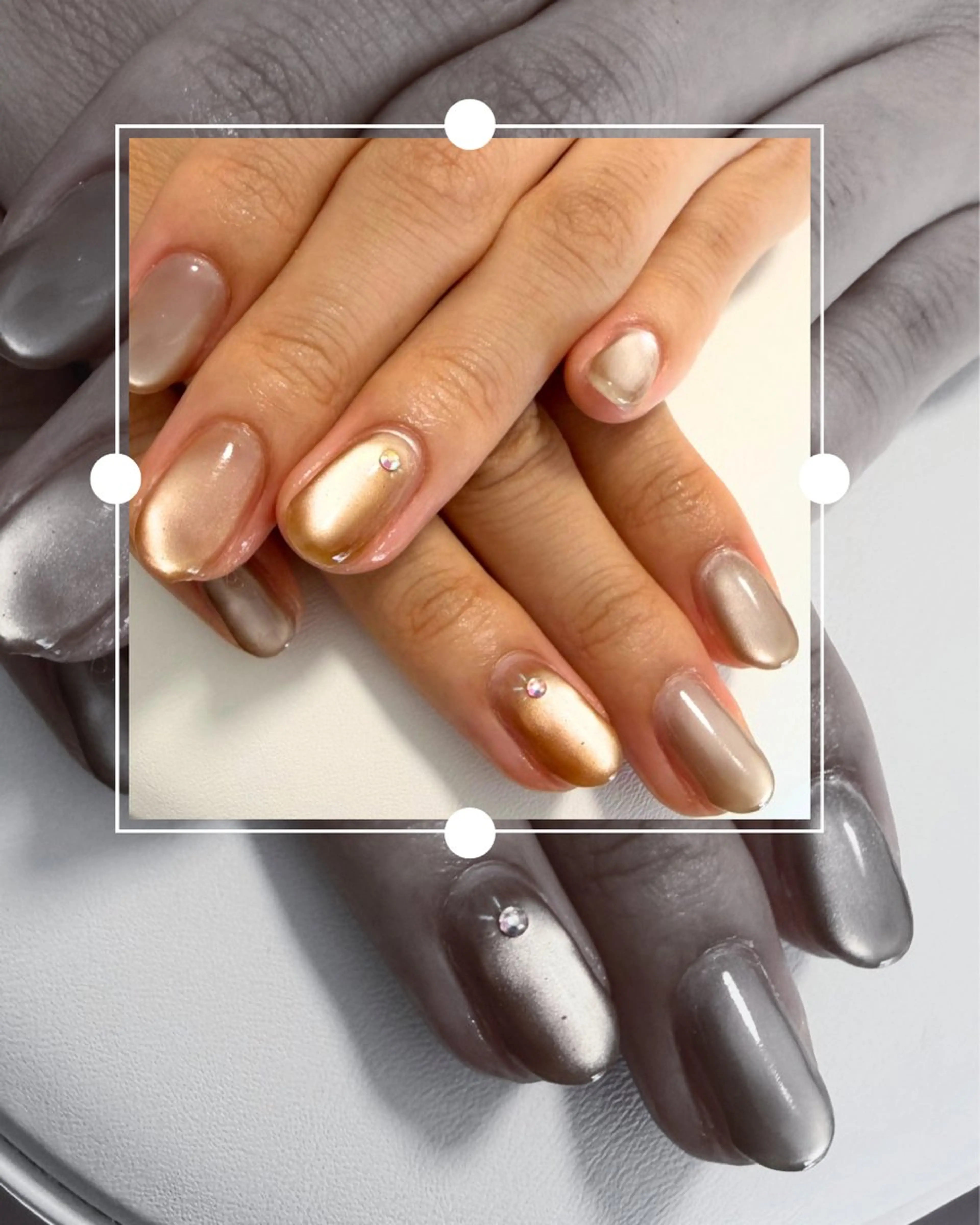 ネイル マグネットネイル ストーンネイル ハンドネイル Pertica💅 Eriのネイルデザイン