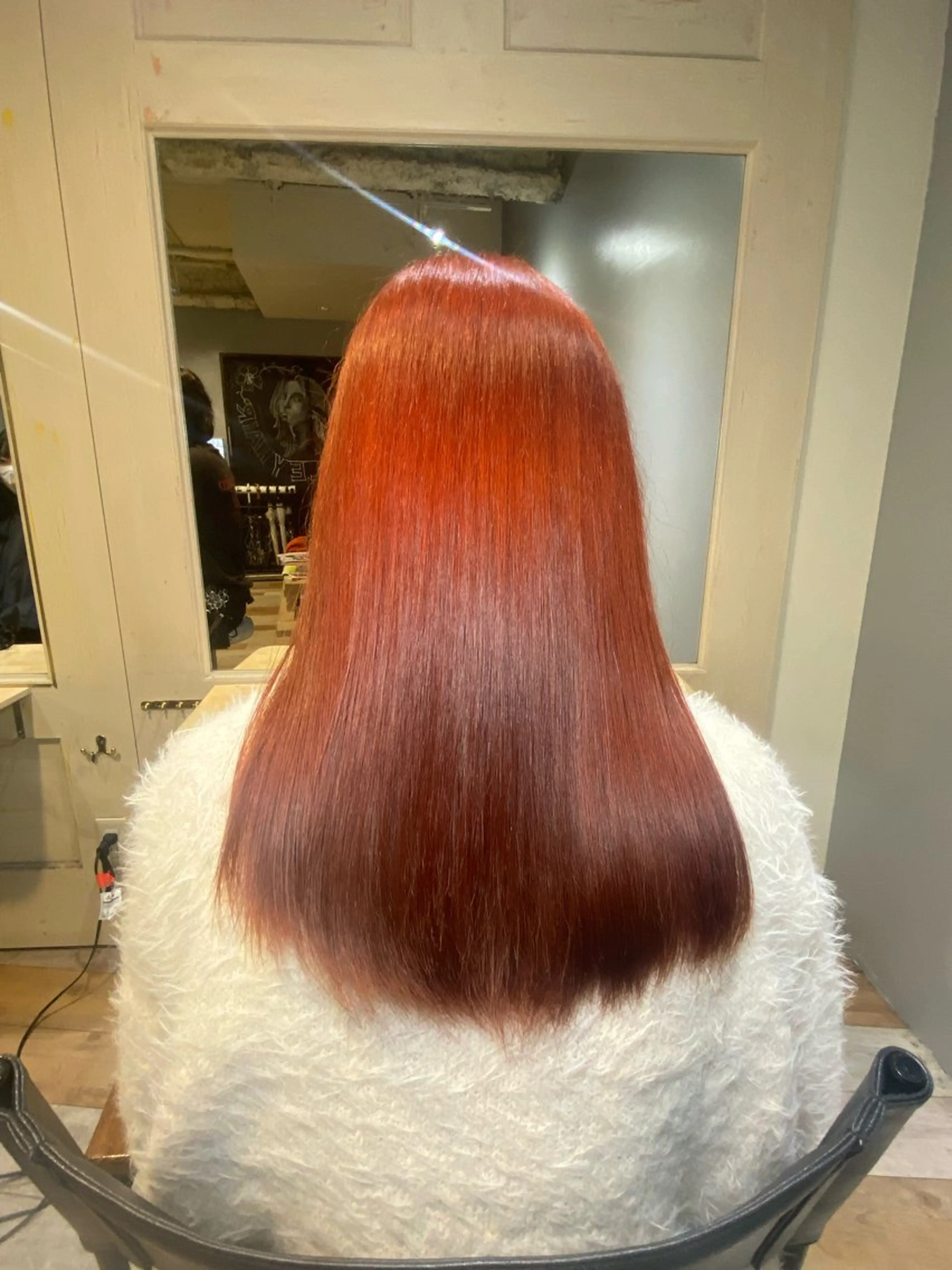 セミロング カラー ブリーチ ケアブリーチ ハイトーンカラー オレンジ ピンクカラー ヘアカラー トリートメント メンズカット/パーマ 艶カラーTAIGA︎のヘアスタイル